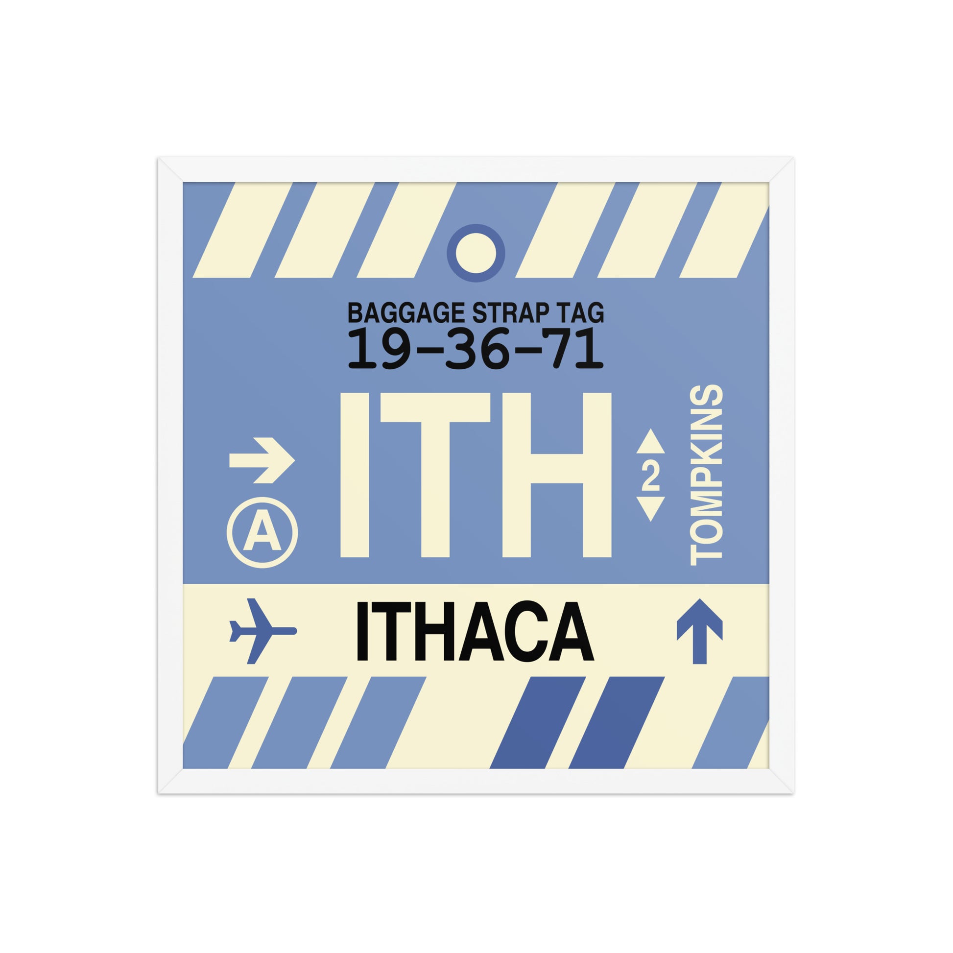 ITH Ithaca Framed Print • Jet Age Baggage Tag Design • YHM Designs - Image 15
