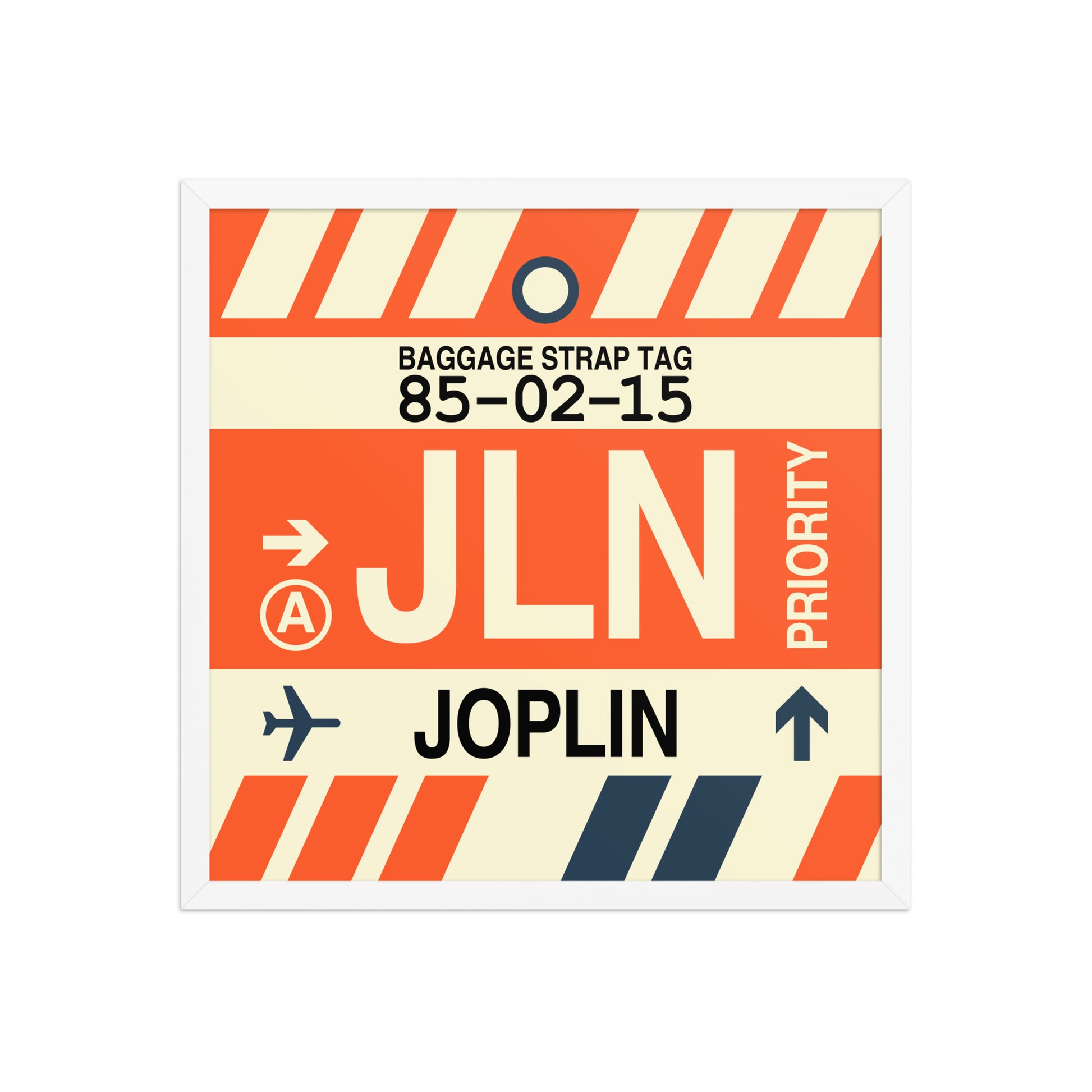 JLN Joplin Framed Print • Jet Age Baggage Tag Design • YHM Designs - Image 15