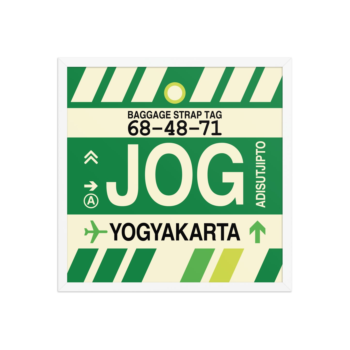 JOG Yogyakarta Framed Print • Jet Age Baggage Tag Design • YHM Designs - Image 15