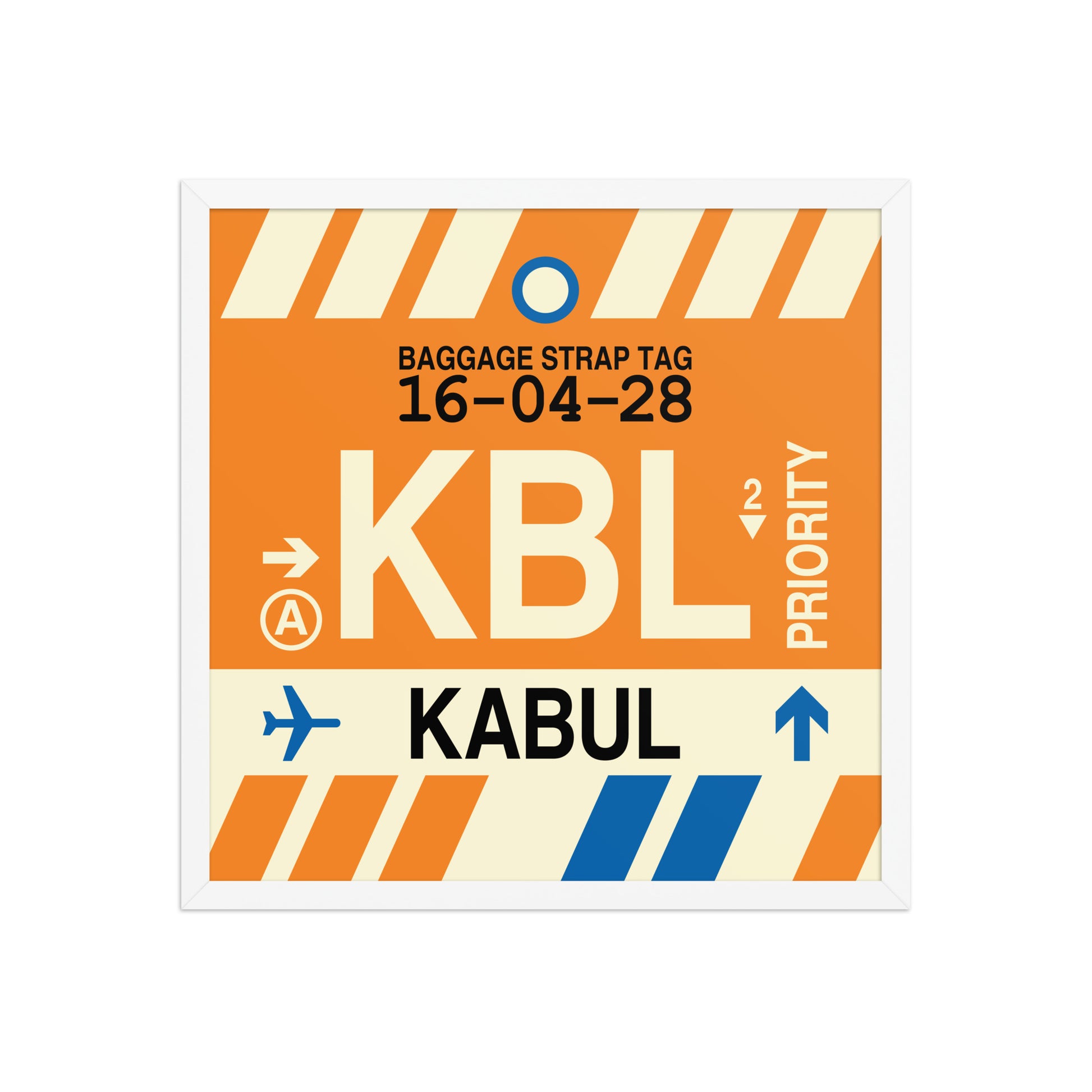 KBL Kabul Framed Print • Jet Age Baggage Tag Design • YHM Designs - Image 15