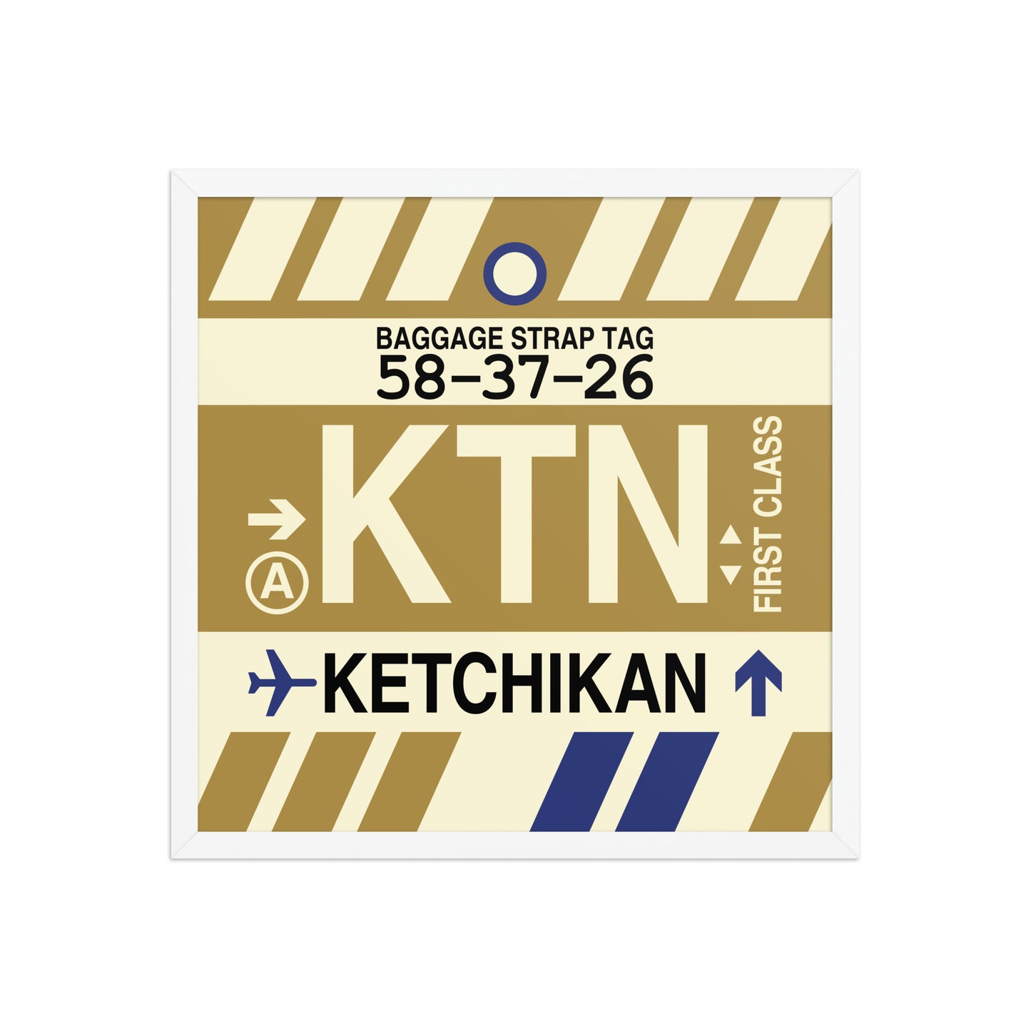 KTN Ketchikan Framed Print • Jet Age Baggage Tag Design • YHM Designs - Image 15