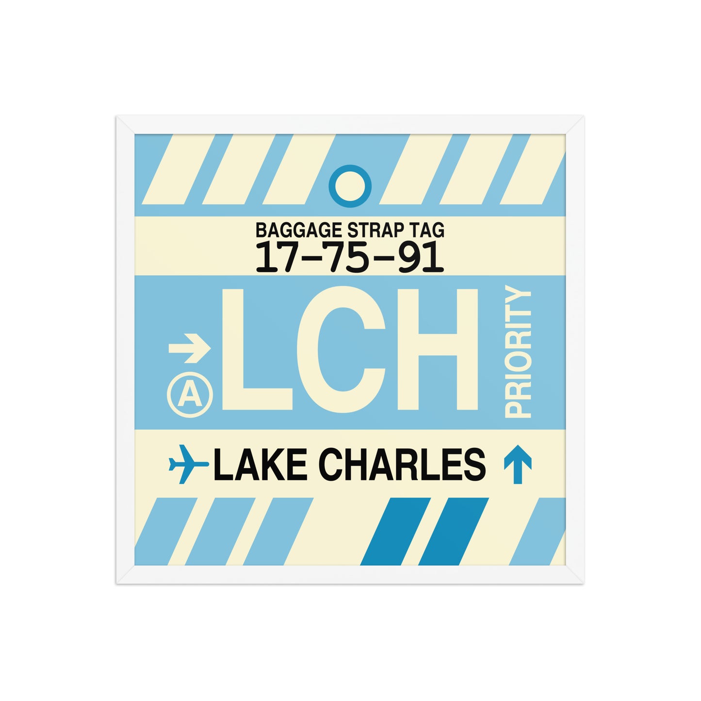 LCH Lake Charles Framed Print • Jet Age Baggage Tag Design • YHM Designs - Image 15