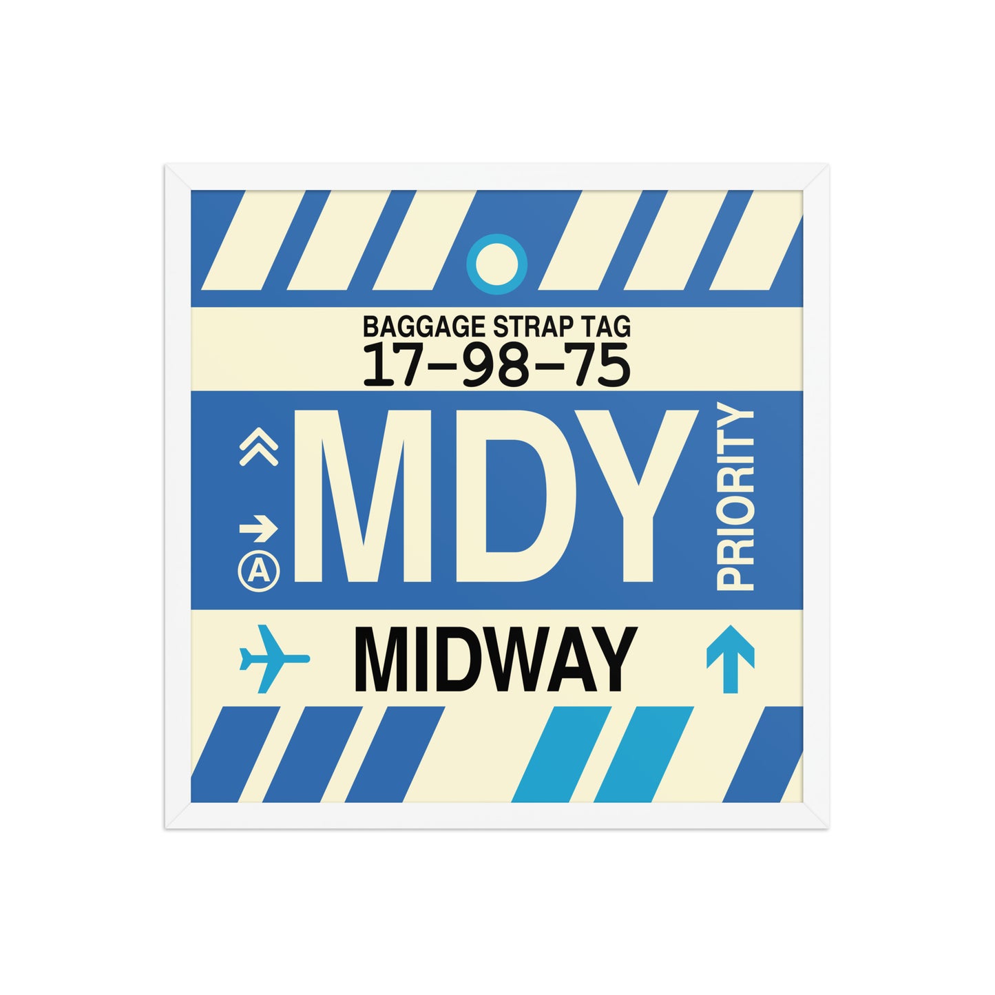 MDY Midway Framed Print • Jet Age Baggage Tag Design • YHM Designs - Image 15