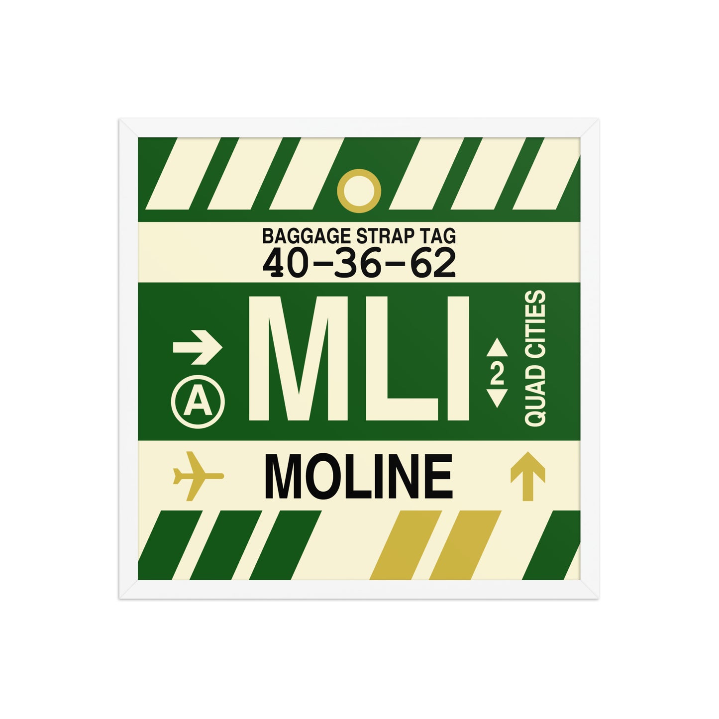 MLI Moline Framed Print • Jet Age Baggage Tag Design • YHM Designs - Image 15