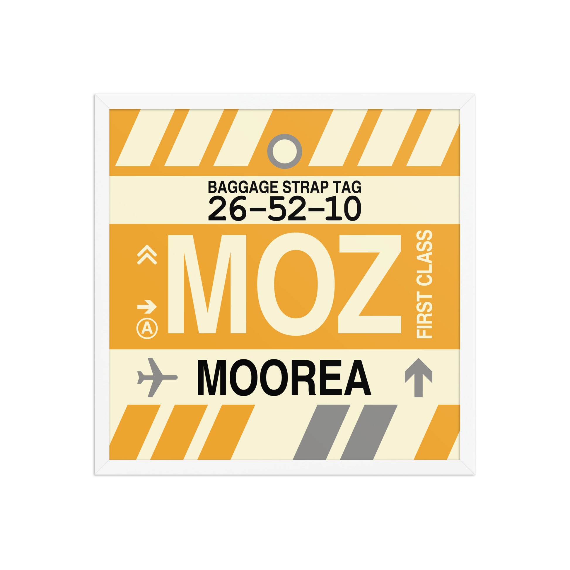 MOZ Moorea Framed Print • Jet Age Baggage Tag Design • YHM Designs - Image 15