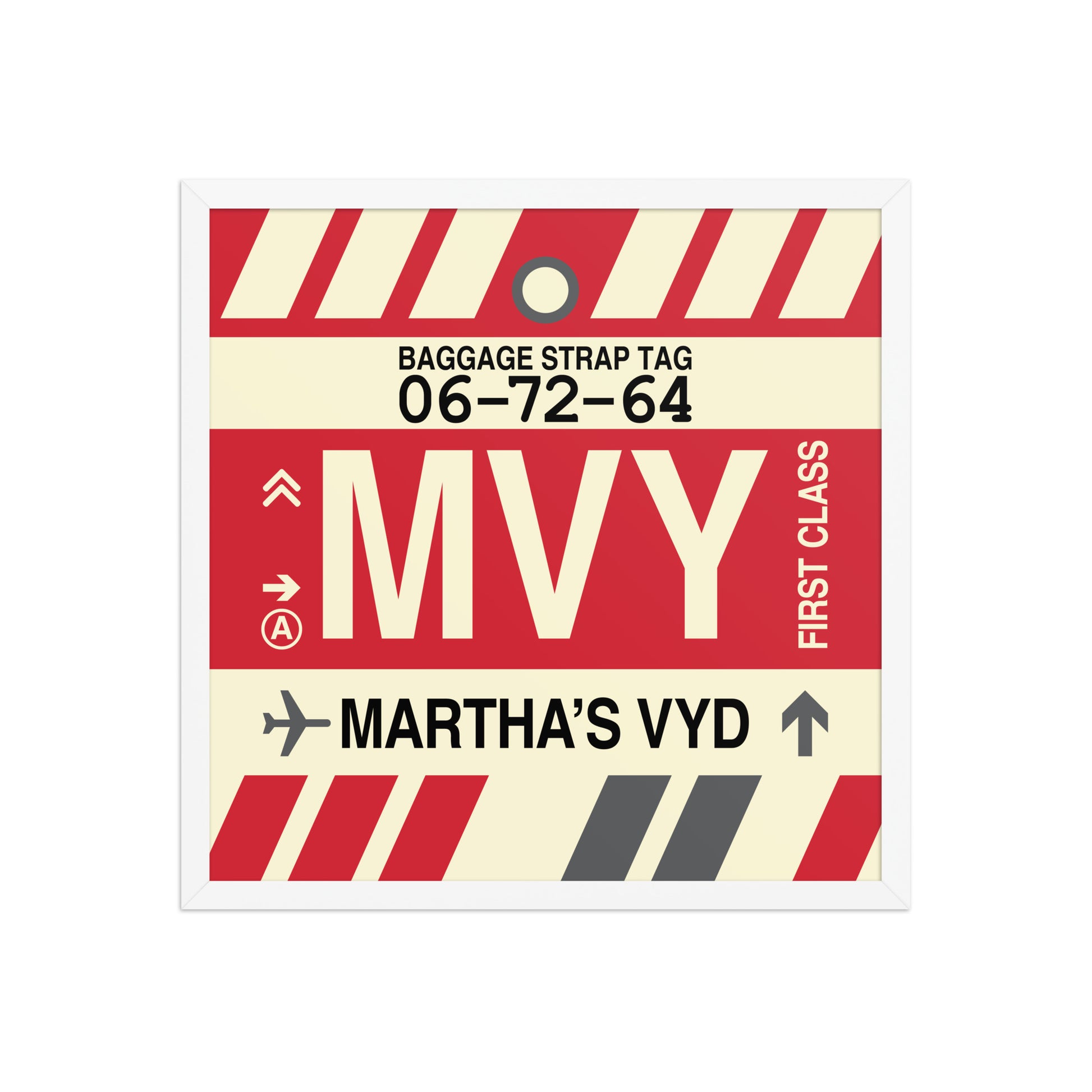 MVY Martha's Vineyard Framed Print • Jet Age Baggage Tag Design • YHM Designs - Image 15