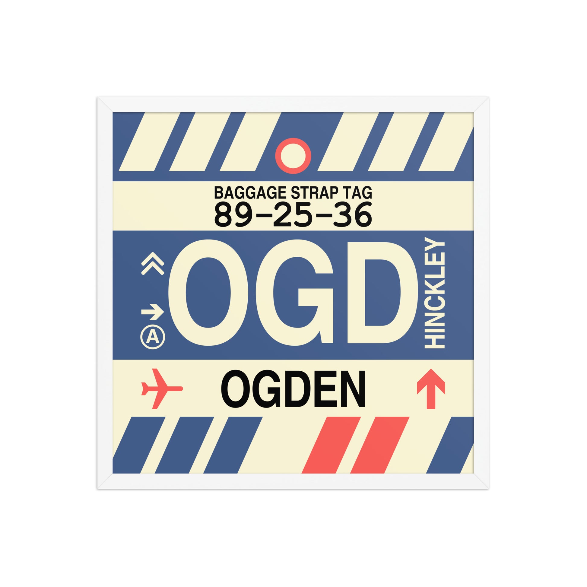 OGD Ogden Framed Print • Jet Age Baggage Tag Design • YHM Designs - Image 15