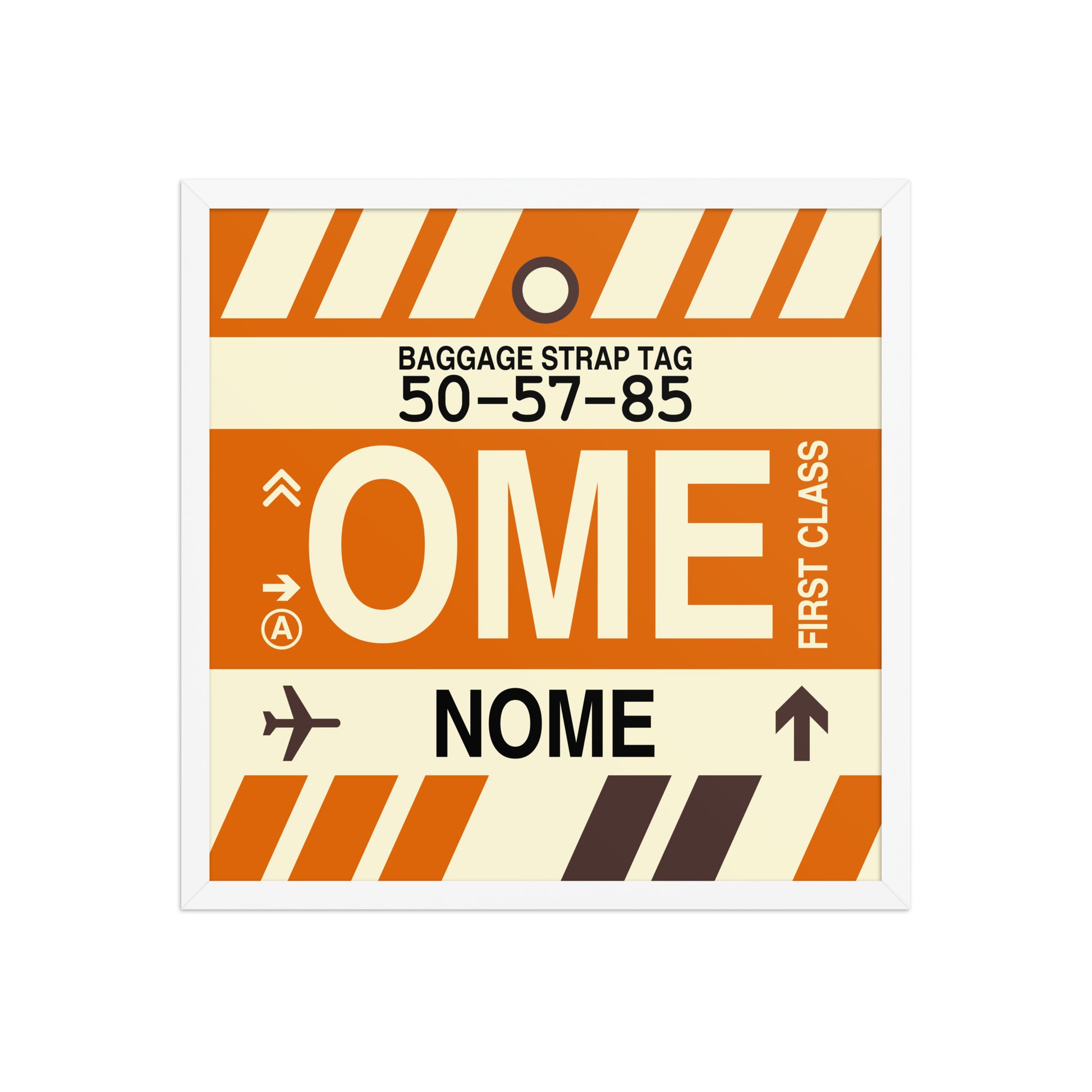 OME Nome Framed Print • Jet Age Baggage Tag Design • YHM Designs - Image 15