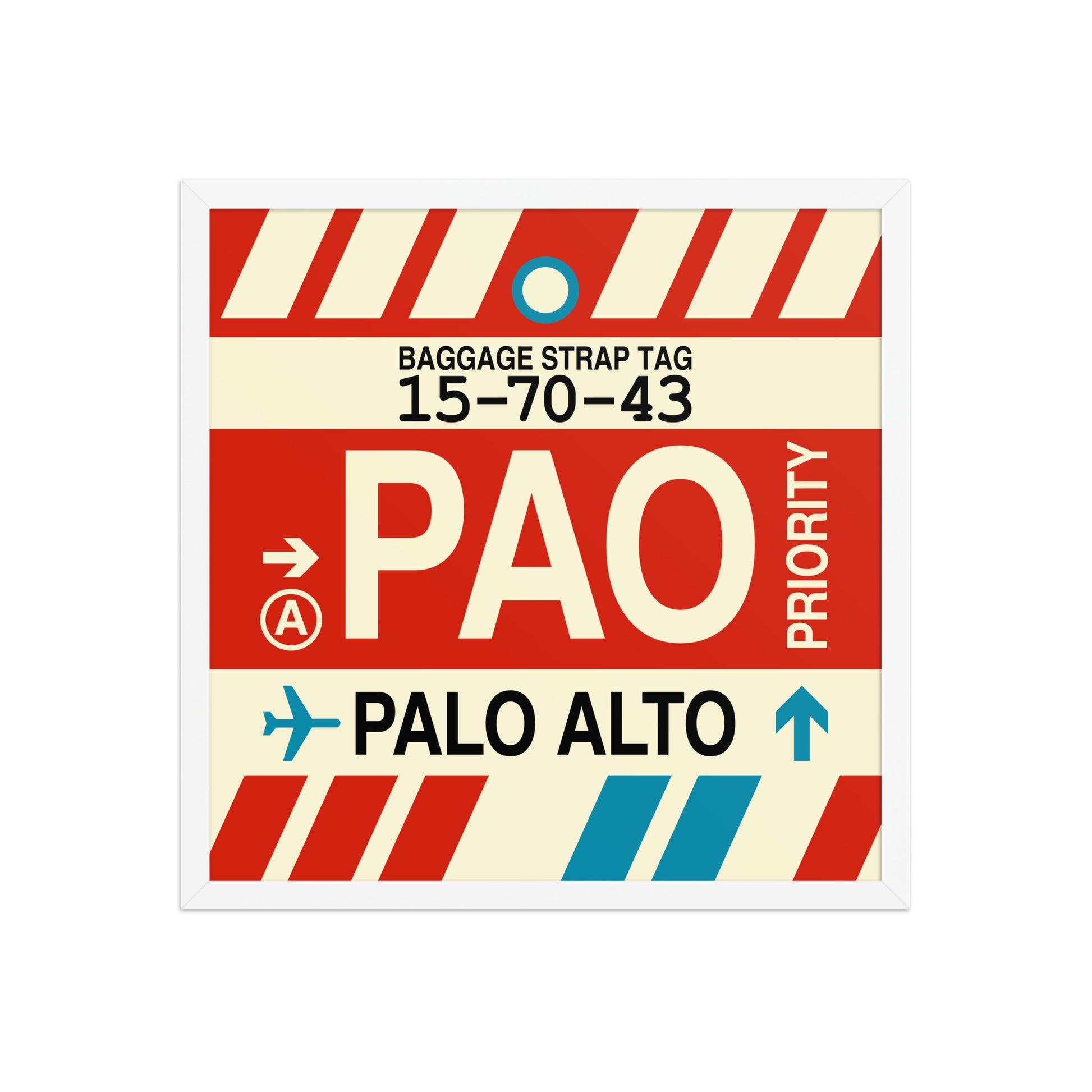PAO Palo Alto Framed Print • Jet Age Baggage Tag Design • YHM Designs - Image 15