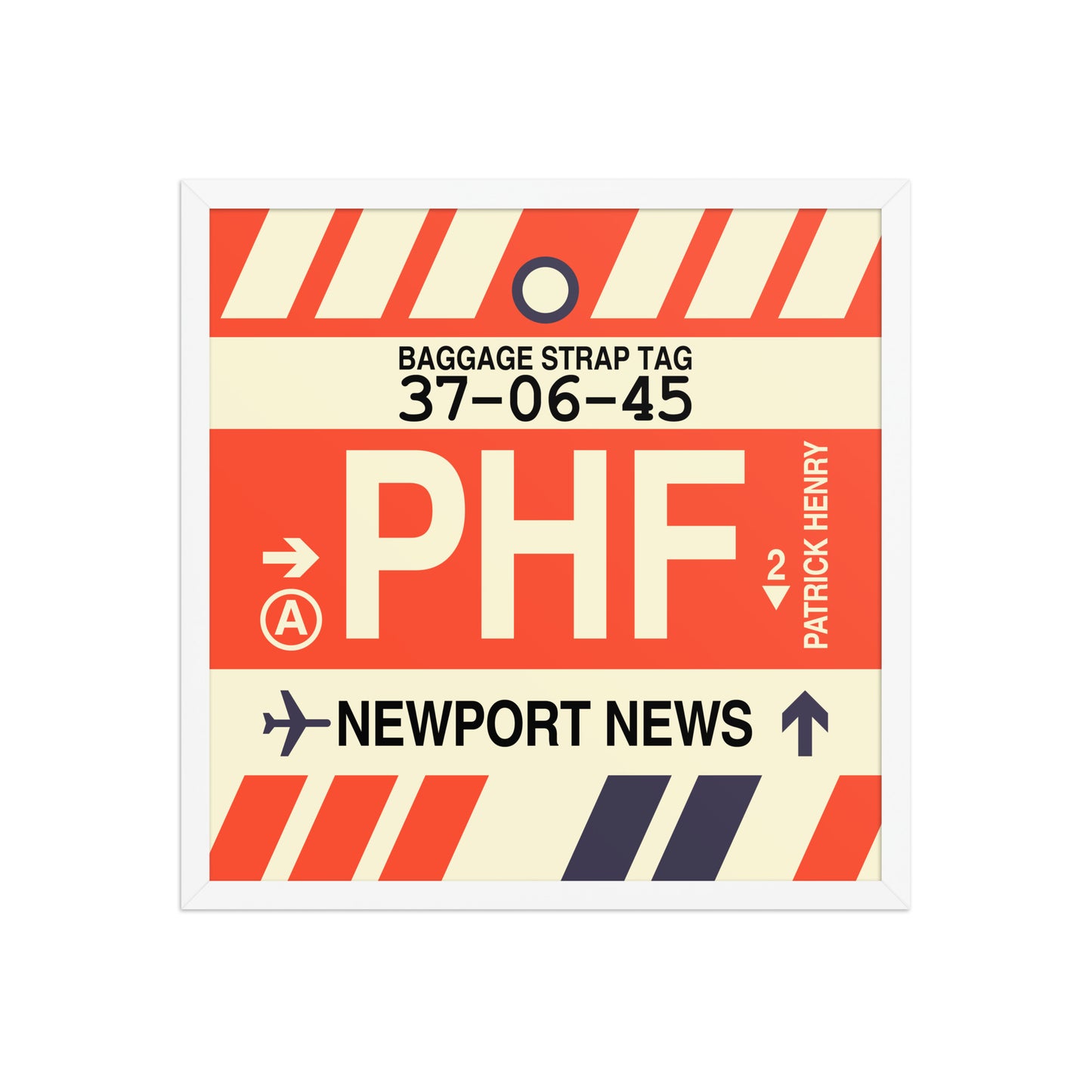 PHF Newport News Framed Print • Jet Age Baggage Tag Design • YHM Designs - Image 15