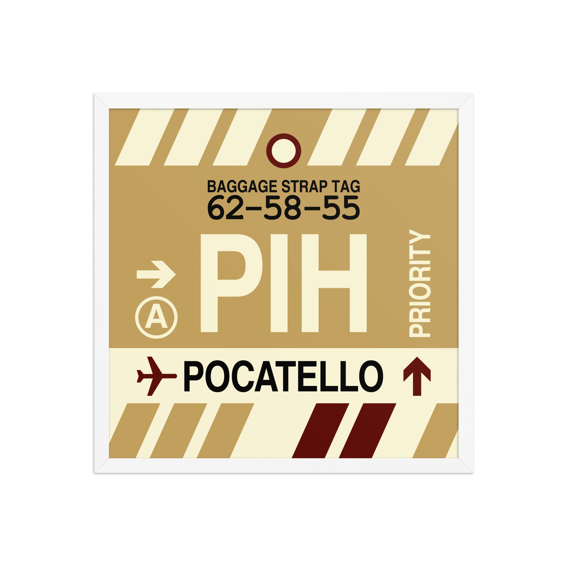 PIH Pocatello Framed Print • Jet Age Baggage Tag Design • YHM Designs - Image 15