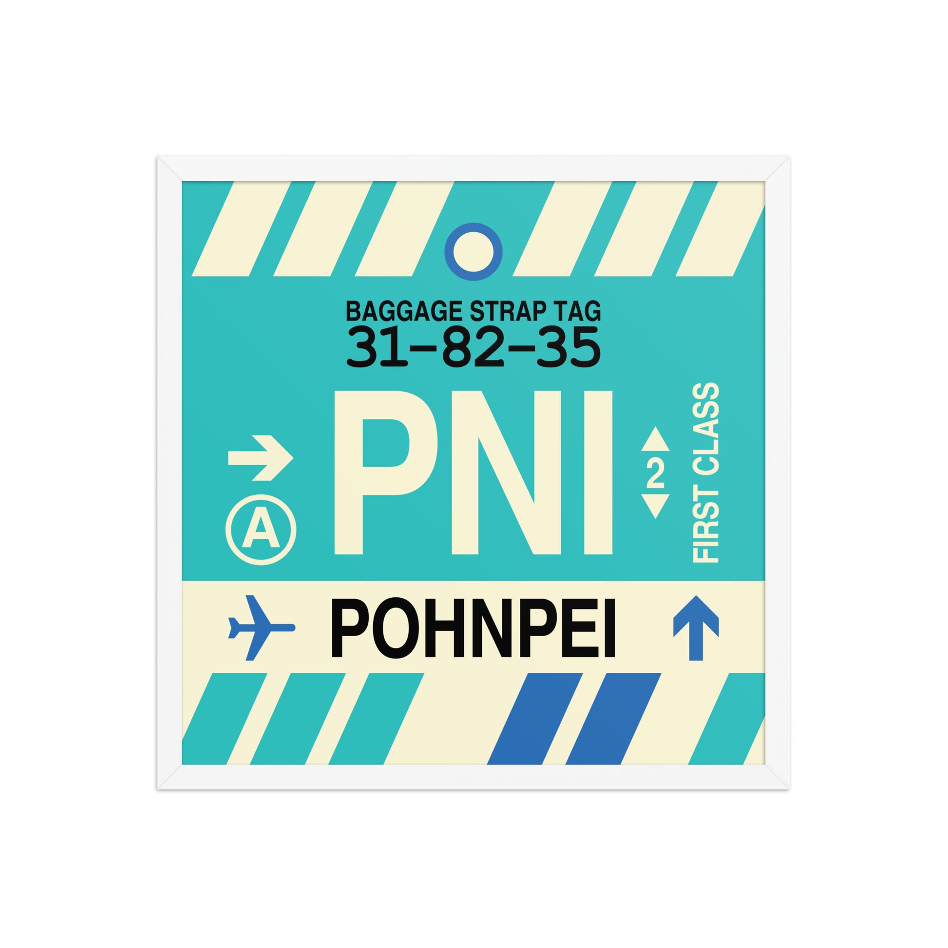 PNI Pohnpei Framed Print • Jet Age Baggage Tag Design • YHM Designs - Image 15