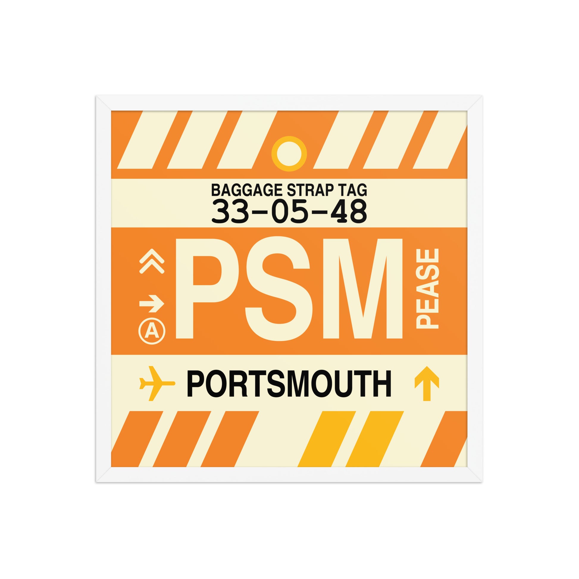 PSM Portsmouth Framed Print • Jet Age Baggage Tag Design • YHM Designs - Image 15