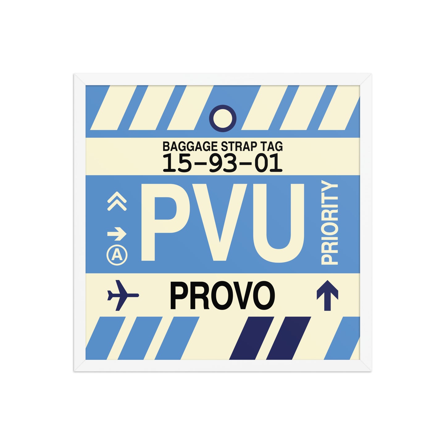 PVU Provo Framed Print • Jet Age Baggage Tag Design • YHM Designs - Image 15
