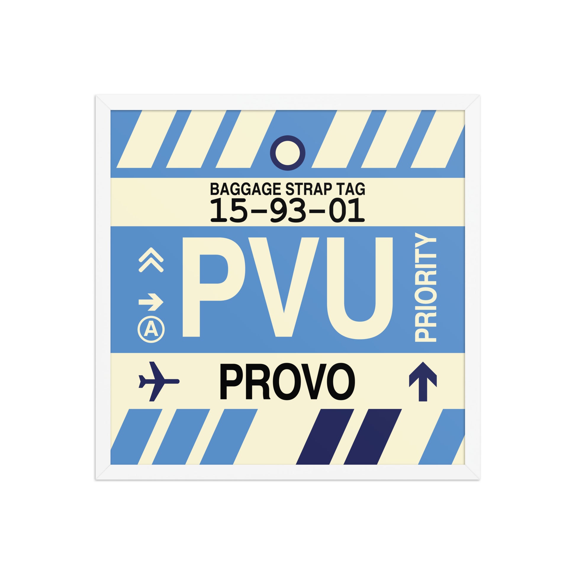 PVU Provo Framed Print • Jet Age Baggage Tag Design • YHM Designs - Image 15