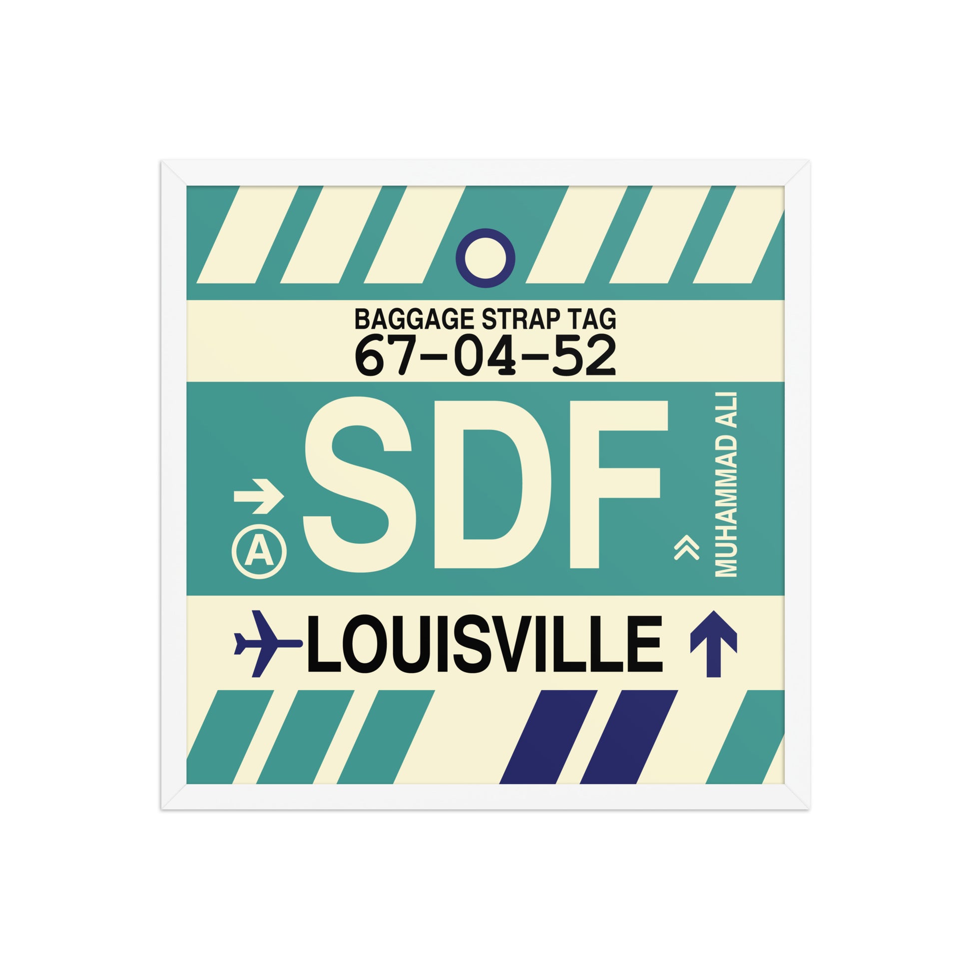 SDF Louisville Framed Print • Jet Age Baggage Tag Design • YHM Designs - Image 15