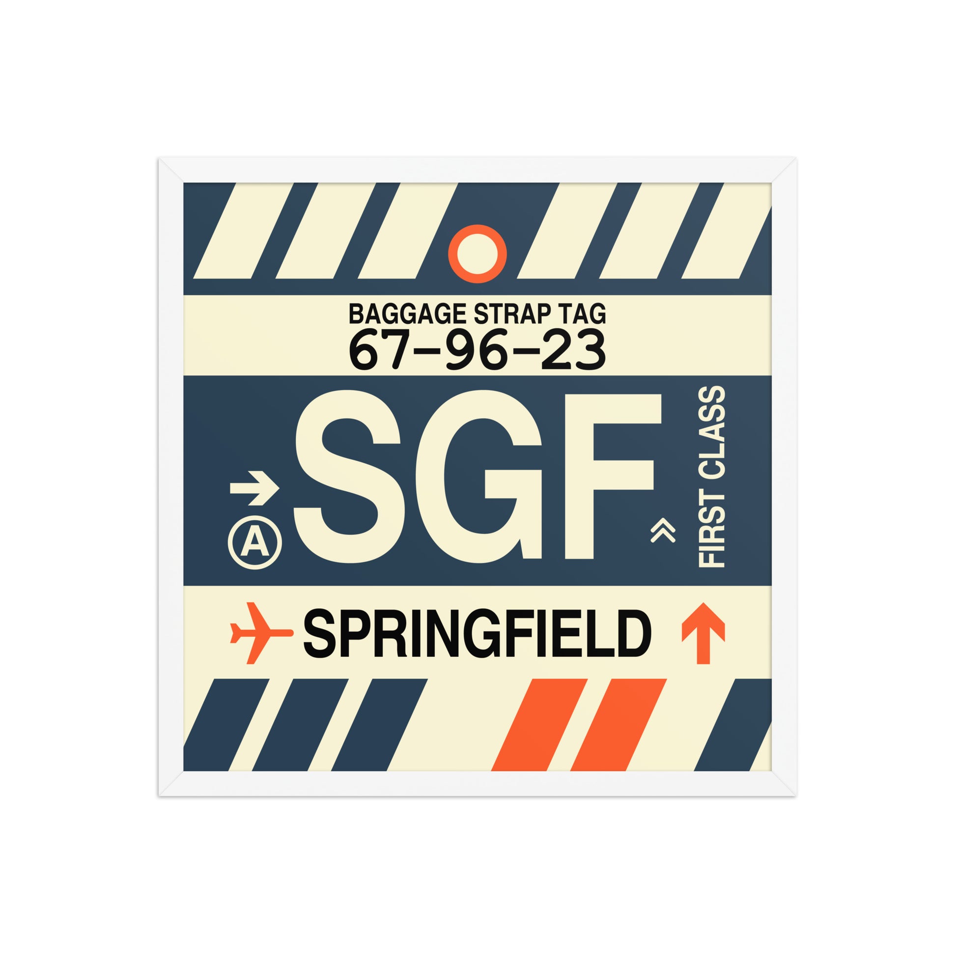 SGF Springfield Framed Print • Jet Age Baggage Tag Design • YHM Designs - Image 15