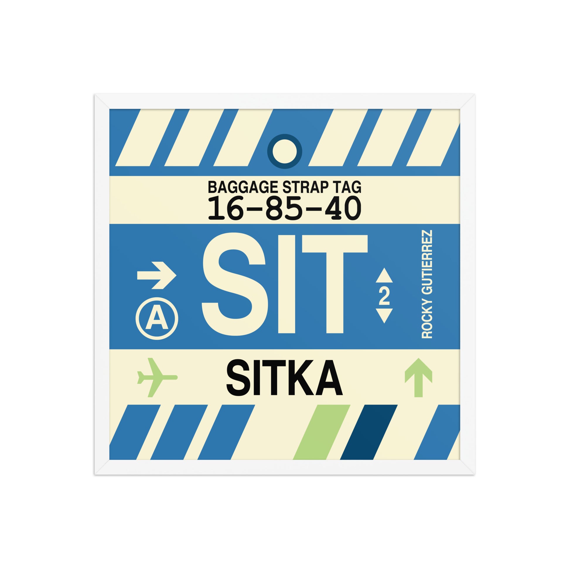 SIT Sitka Framed Print • Jet Age Baggage Tag Design • YHM Designs - Image 15