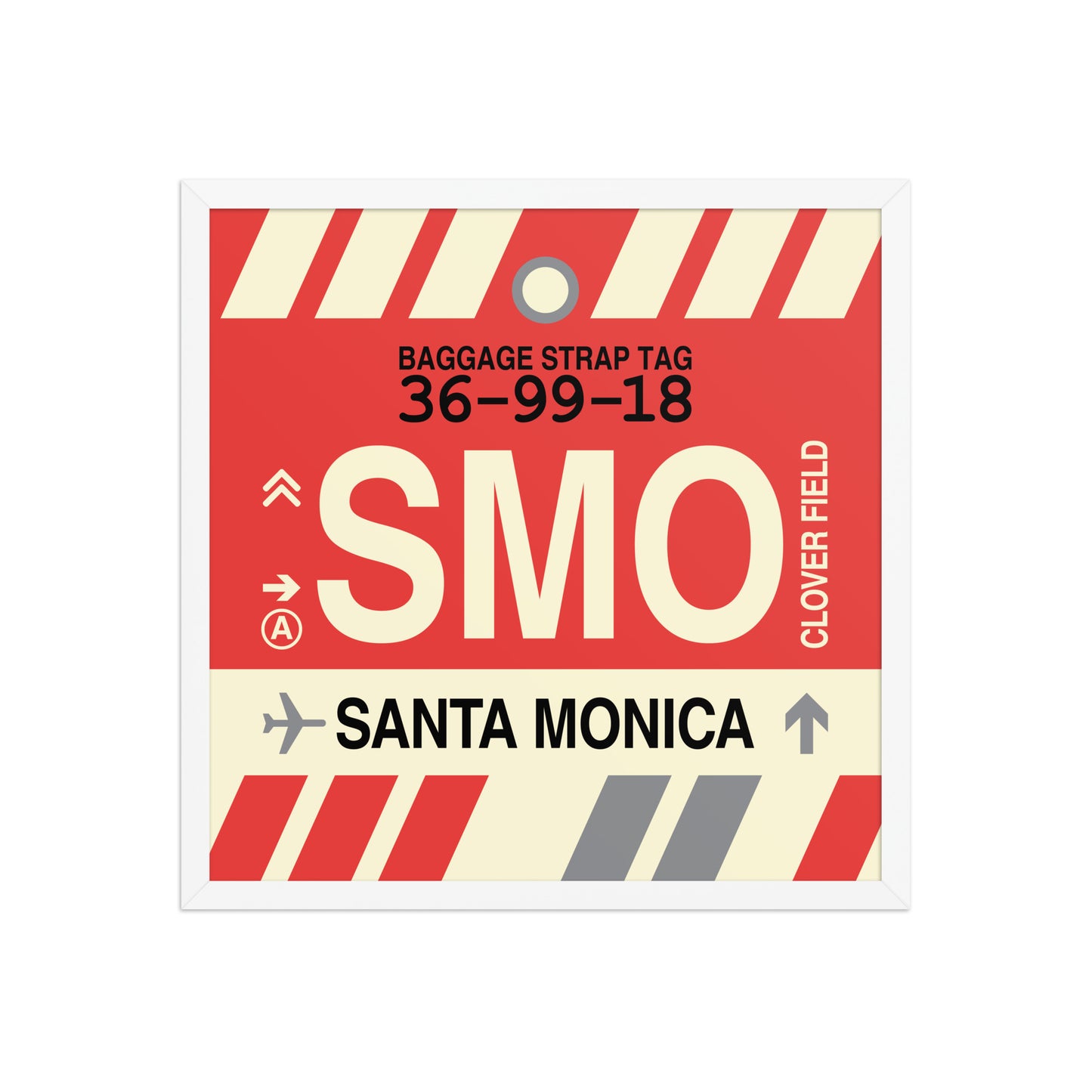 SMO Santa Monica Framed Print • Jet Age Baggage Tag Design • YHM Designs - Image 15