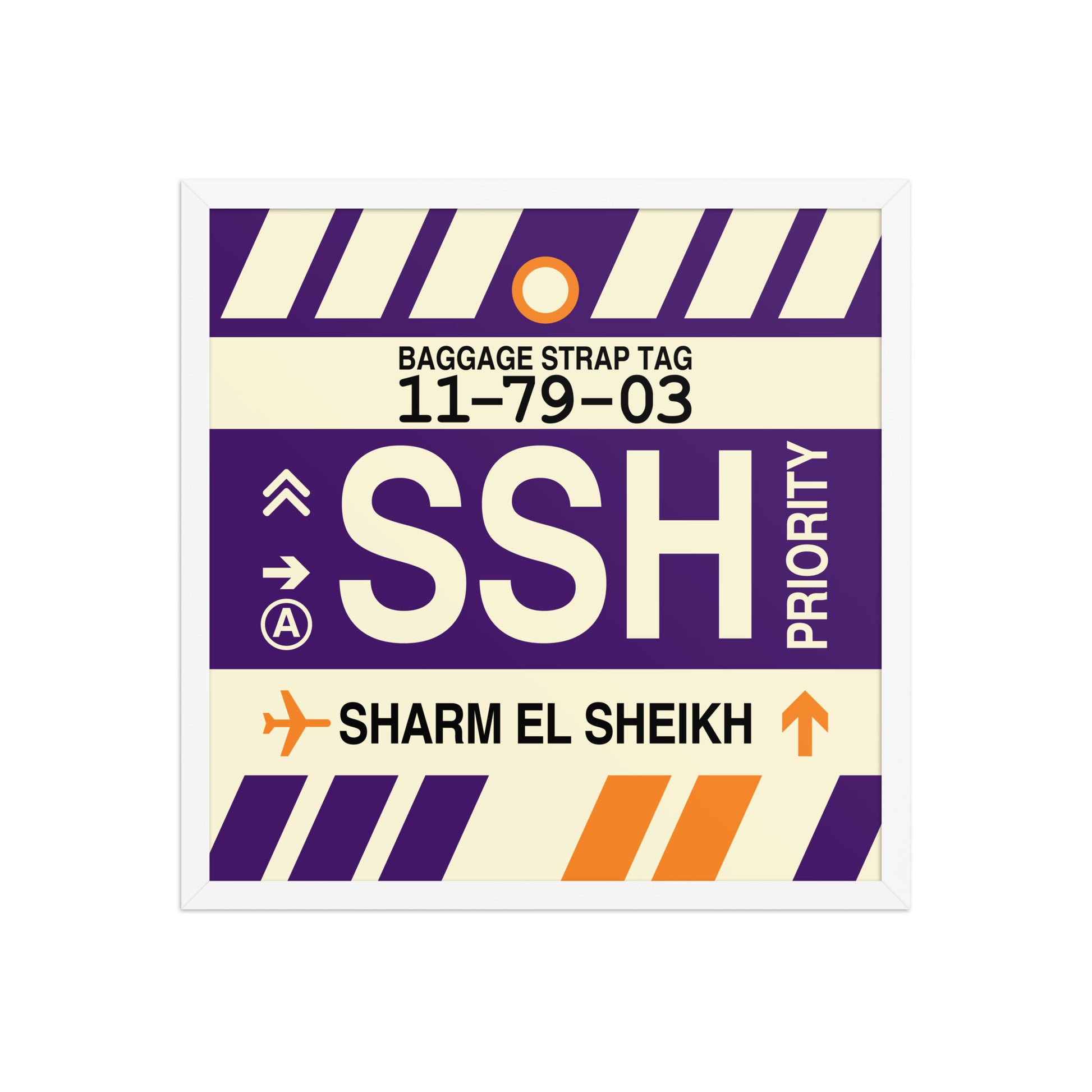 SSH Sharm el-Sheikh Framed Print • Jet Age Baggage Tag Design • YHM Designs - Image 15