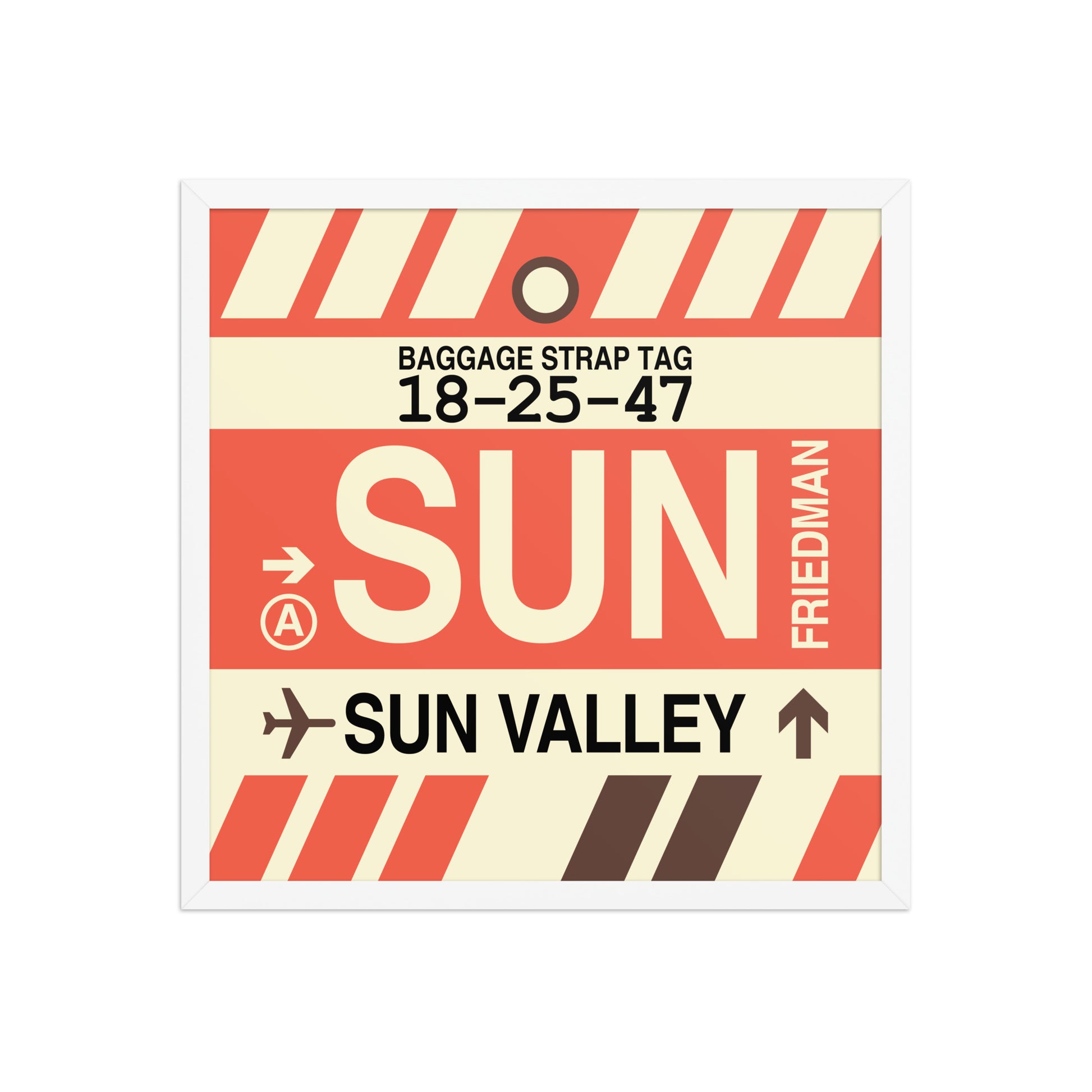 SUN Sun Valley Framed Print • Jet Age Baggage Tag Design • YHM Designs - Image 15