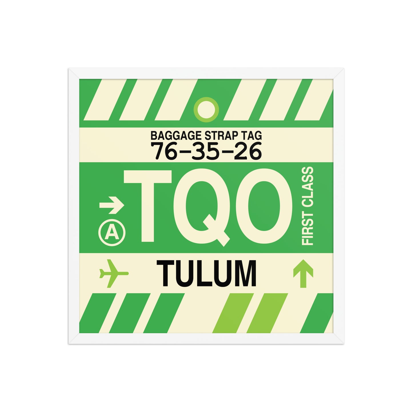 TQO Tulum Framed Print • Jet Age Baggage Tag Design • YHM Designs - Image 15