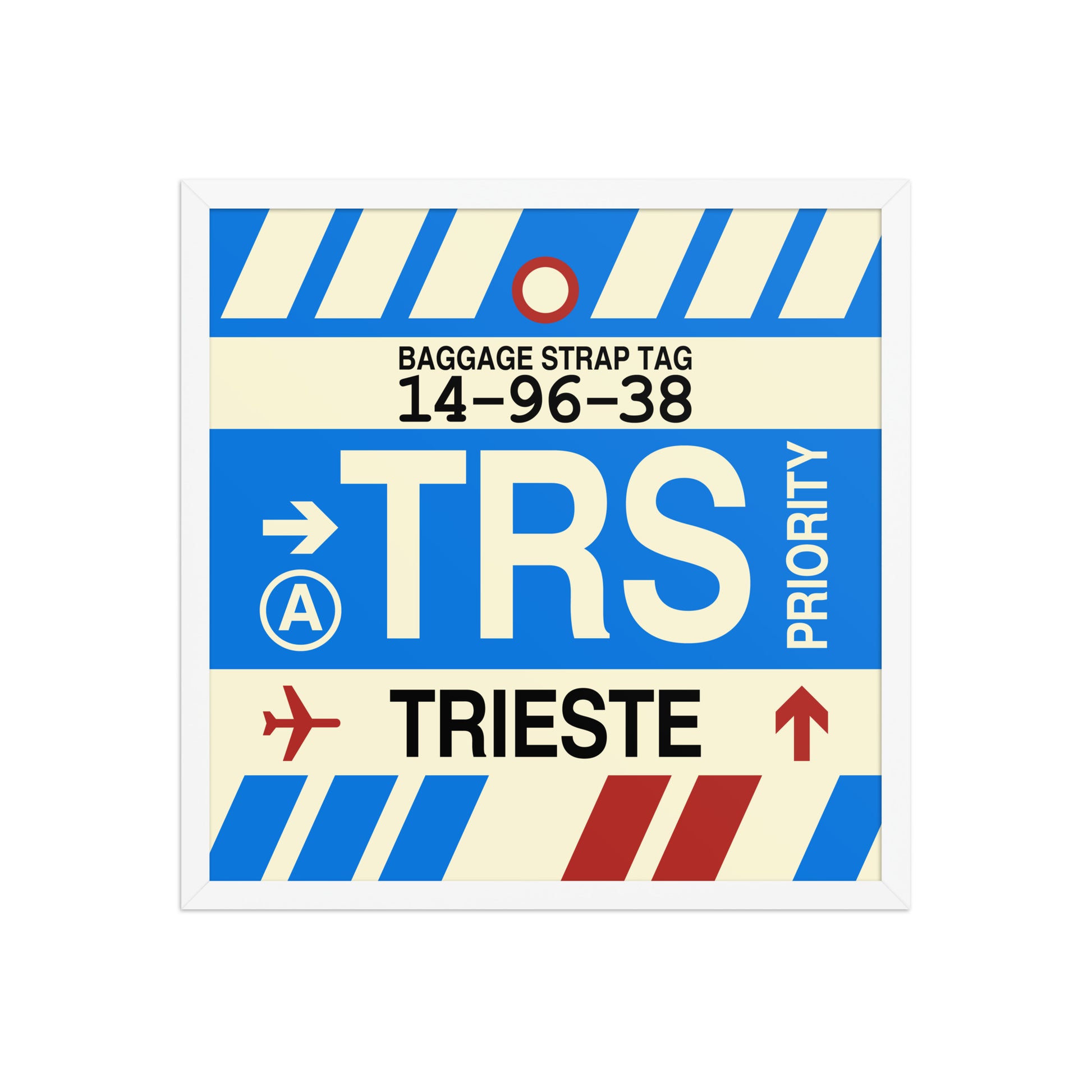 TRS Trieste Framed Print • Jet Age Baggage Tag Design • YHM Designs - Image 15