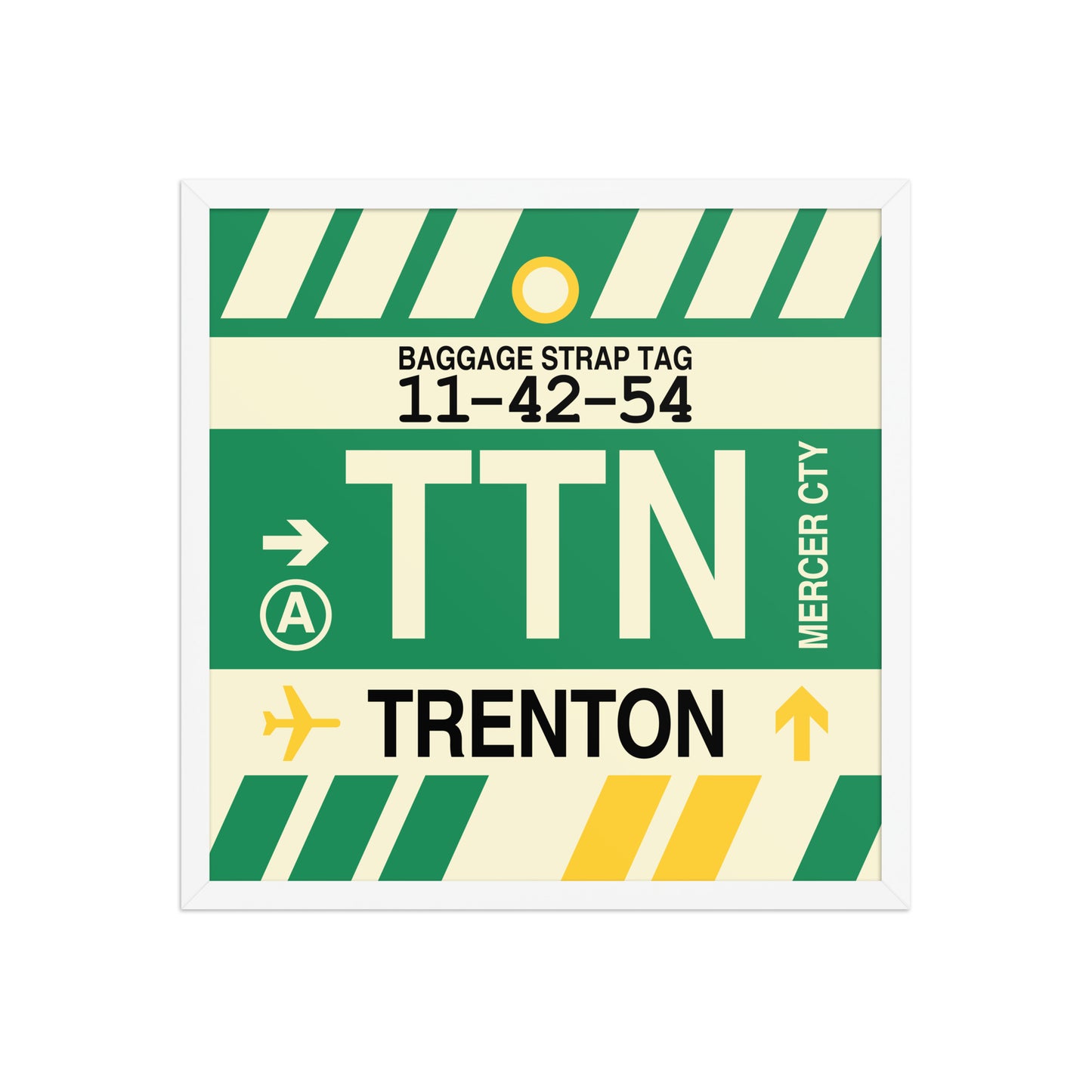 TTN Trenton Framed Print • Jet Age Baggage Tag Design • YHM Designs - Image 15
