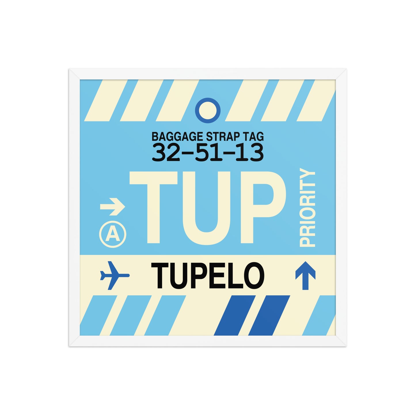 TUP Tupelo Framed Print • Jet Age Baggage Tag Design • YHM Designs - Image 15
