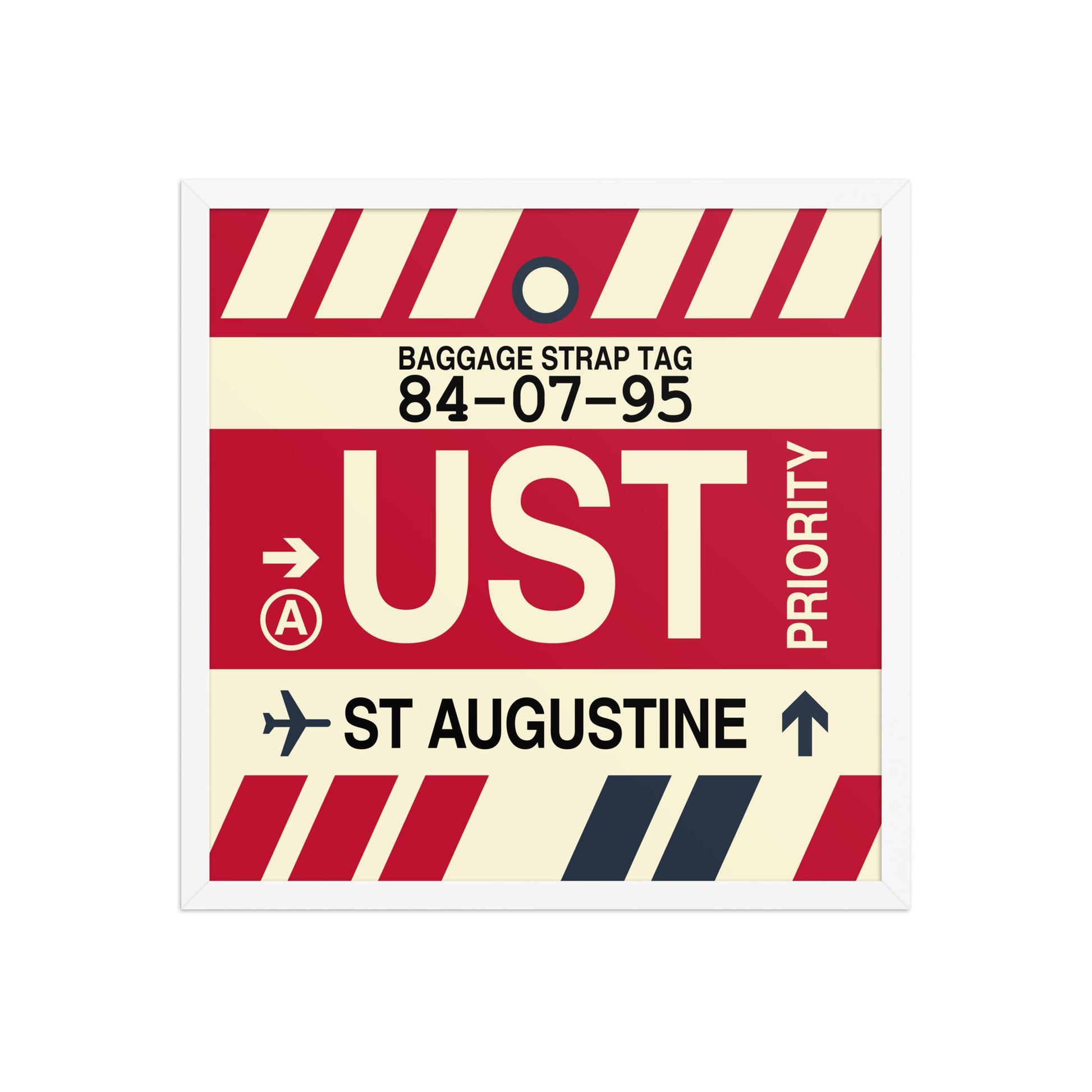 UST St. Augustine Framed Print • Jet Age Baggage Tag Design • YHM Designs - Image 15