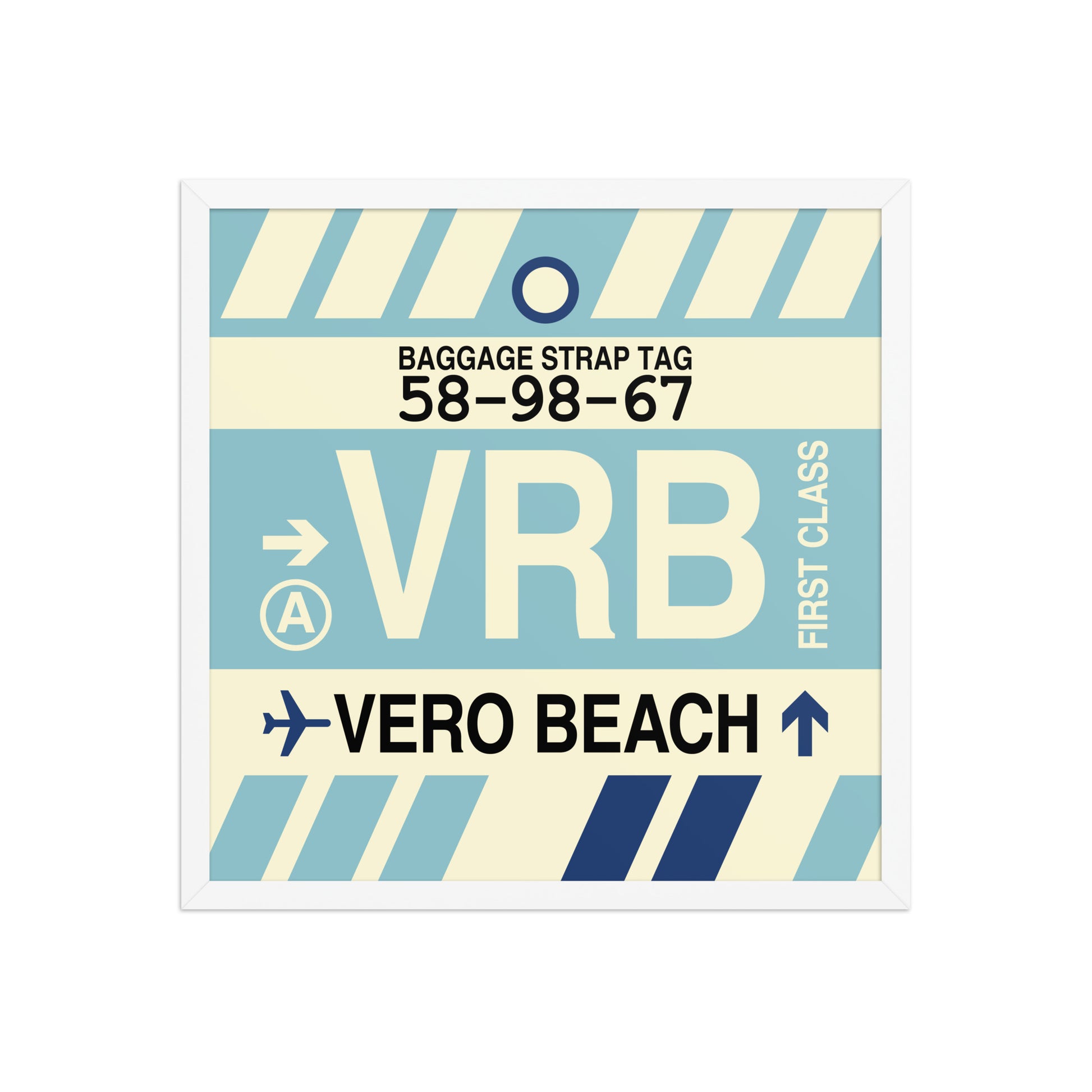 VRB Vero Beach Framed Print • Jet Age Baggage Tag Design • YHM Designs - Image 15