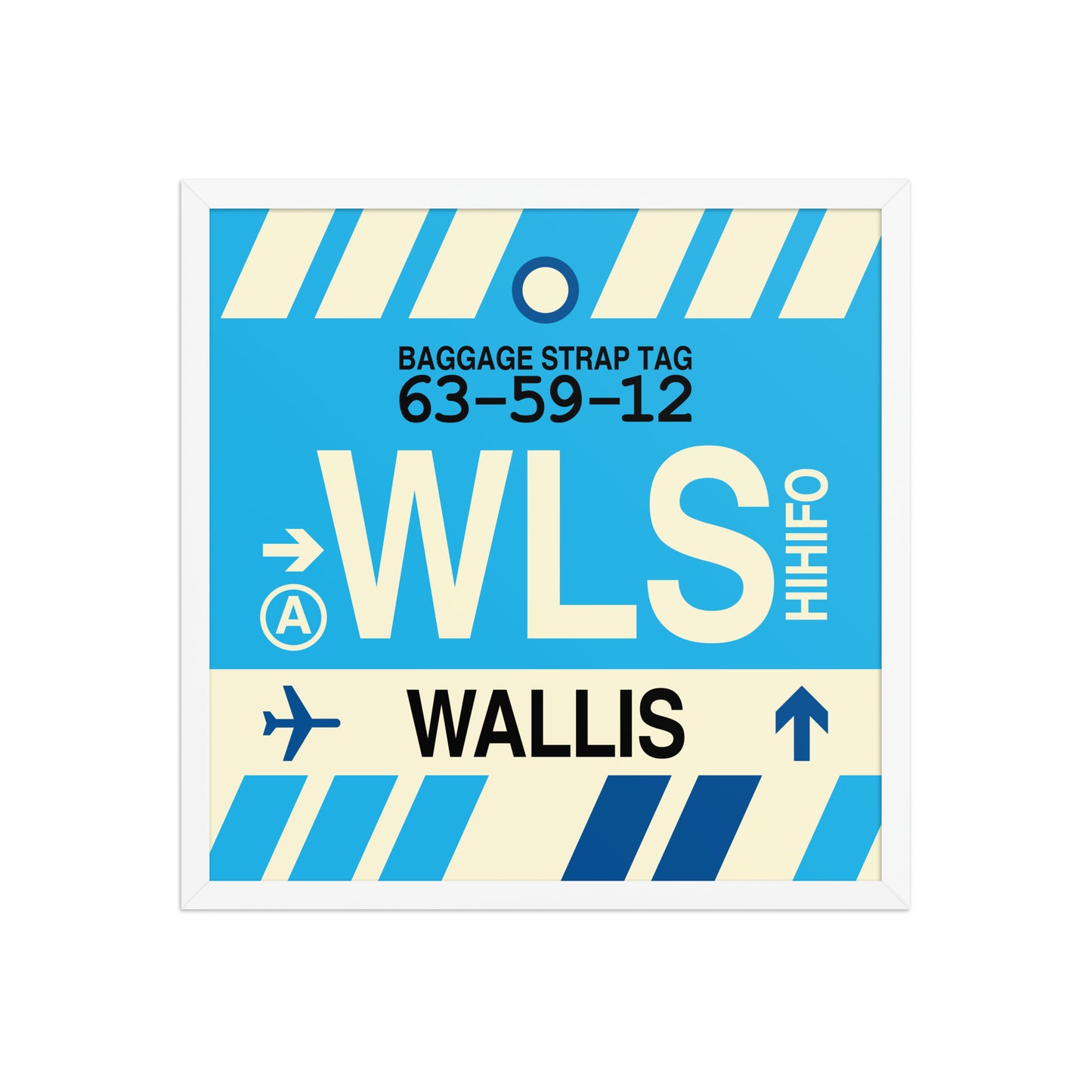 WLS Wallis Island Framed Print • Jet Age Baggage Tag Design • YHM Designs - Image 15