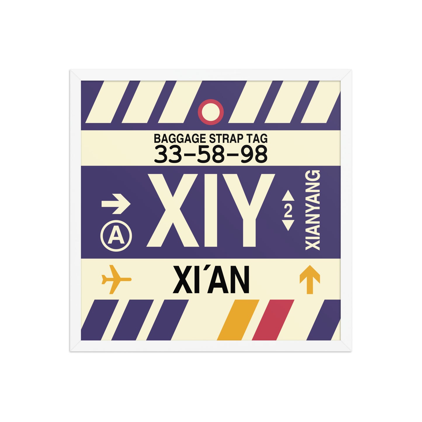 XIY Xi'an Framed Print • Jet Age Baggage Tag Design • YHM Designs - Image 15