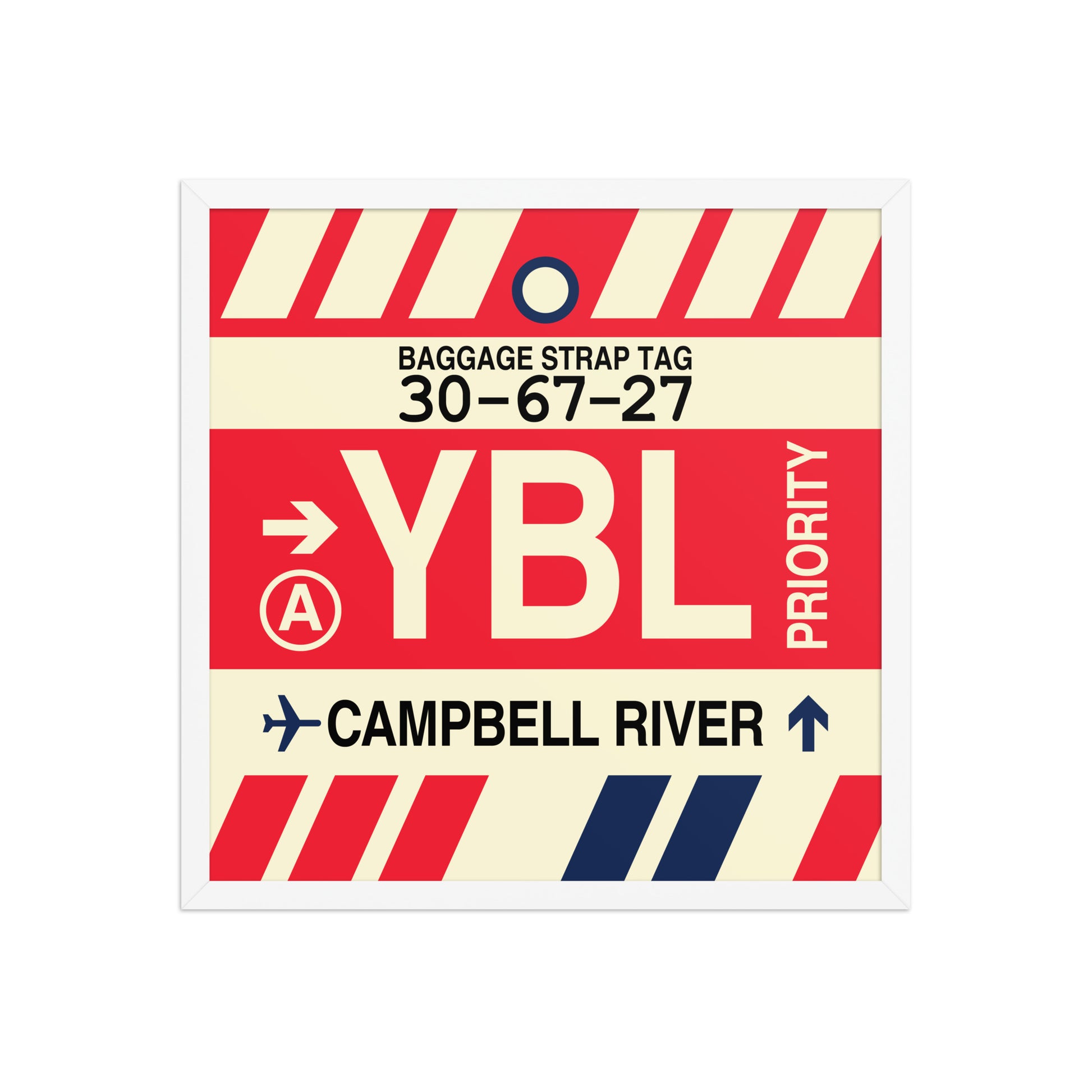 YBL Campbell River Framed Print • Jet Age Baggage Tag Design • YHM Designs - Image 15