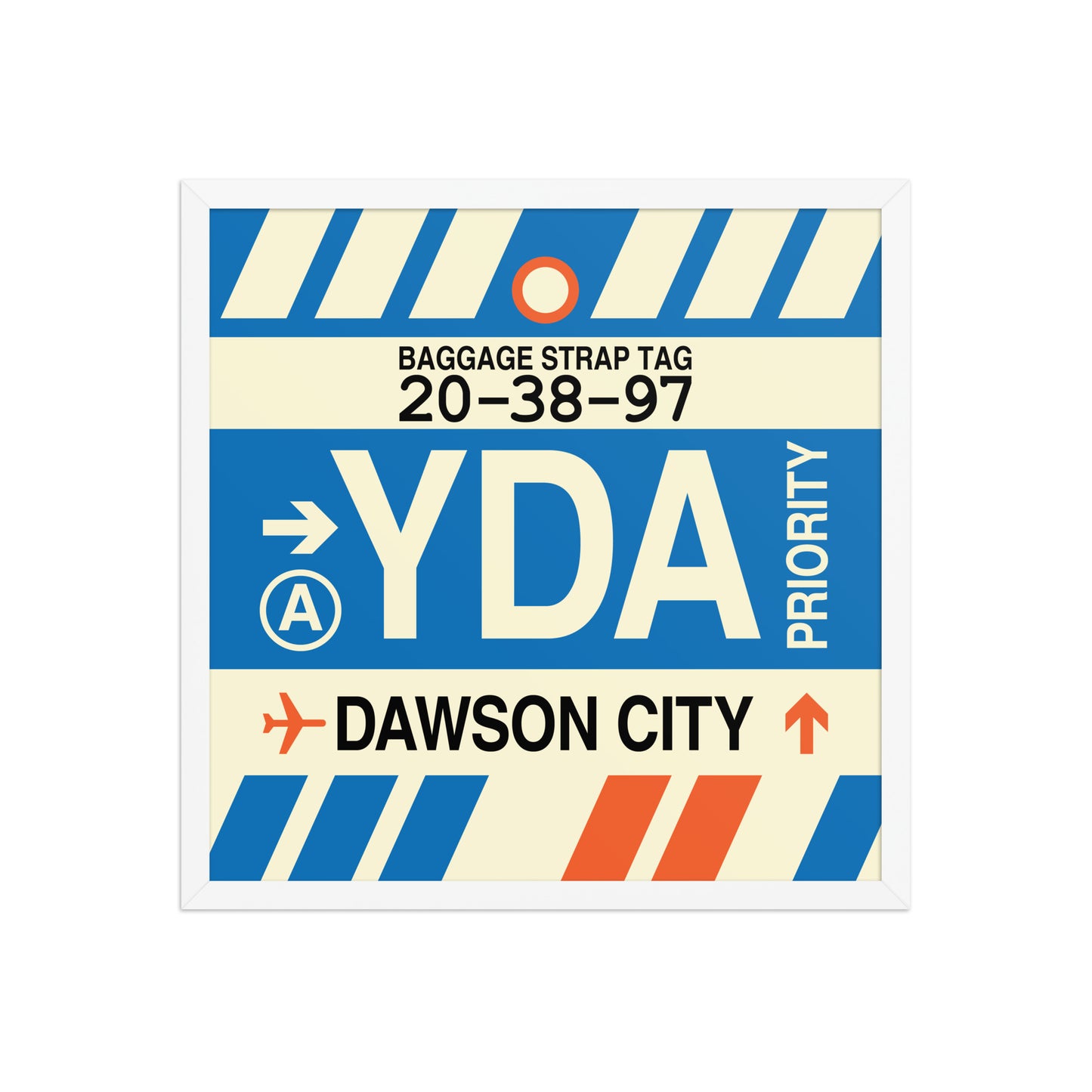 YDA Dawson City Framed Print • Jet Age Baggage Tag Design • YHM Designs - Image 15