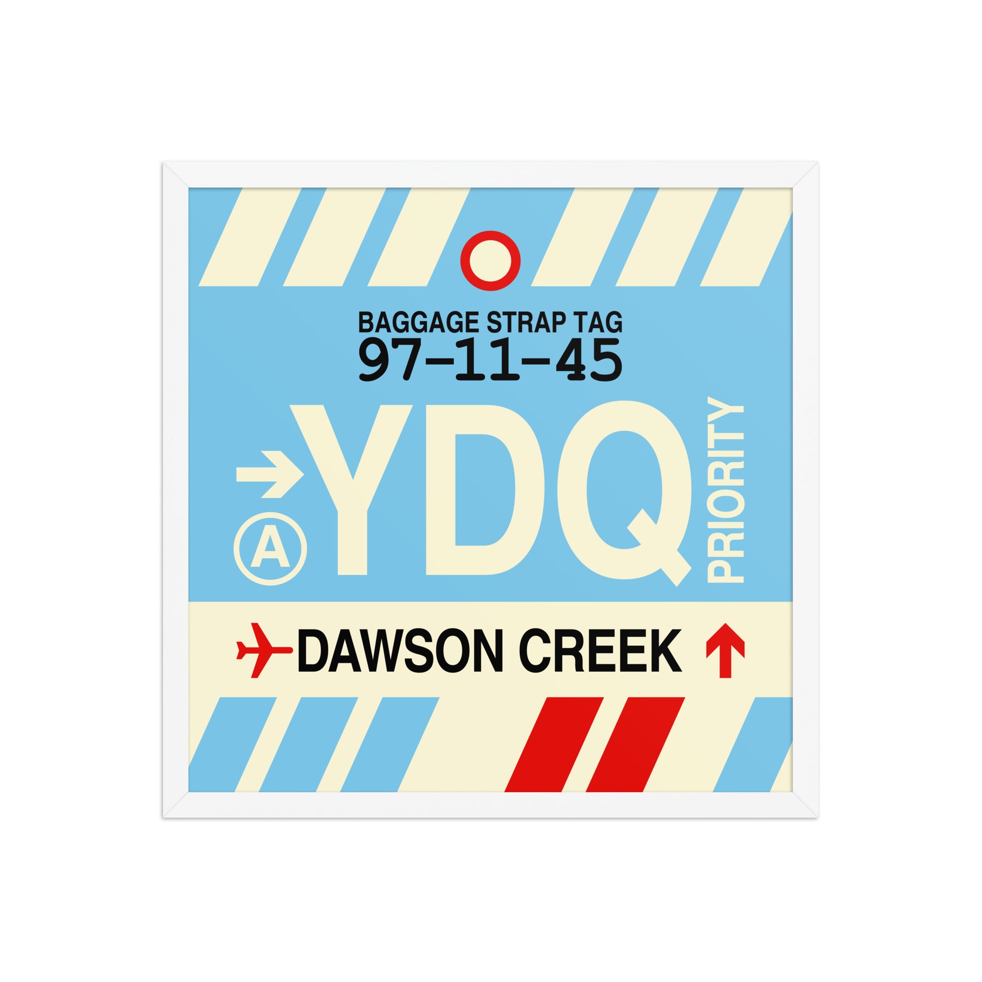 YDQ Dawson Creek Framed Print • Jet Age Baggage Tag Design • YHM Designs - Image 15