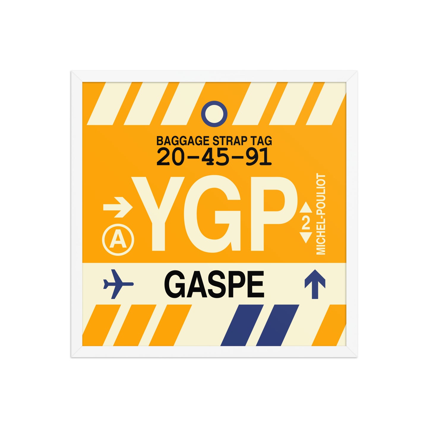 YGP Gaspé Framed Print • Jet Age Baggage Tag Design • YHM Designs - Image 15
