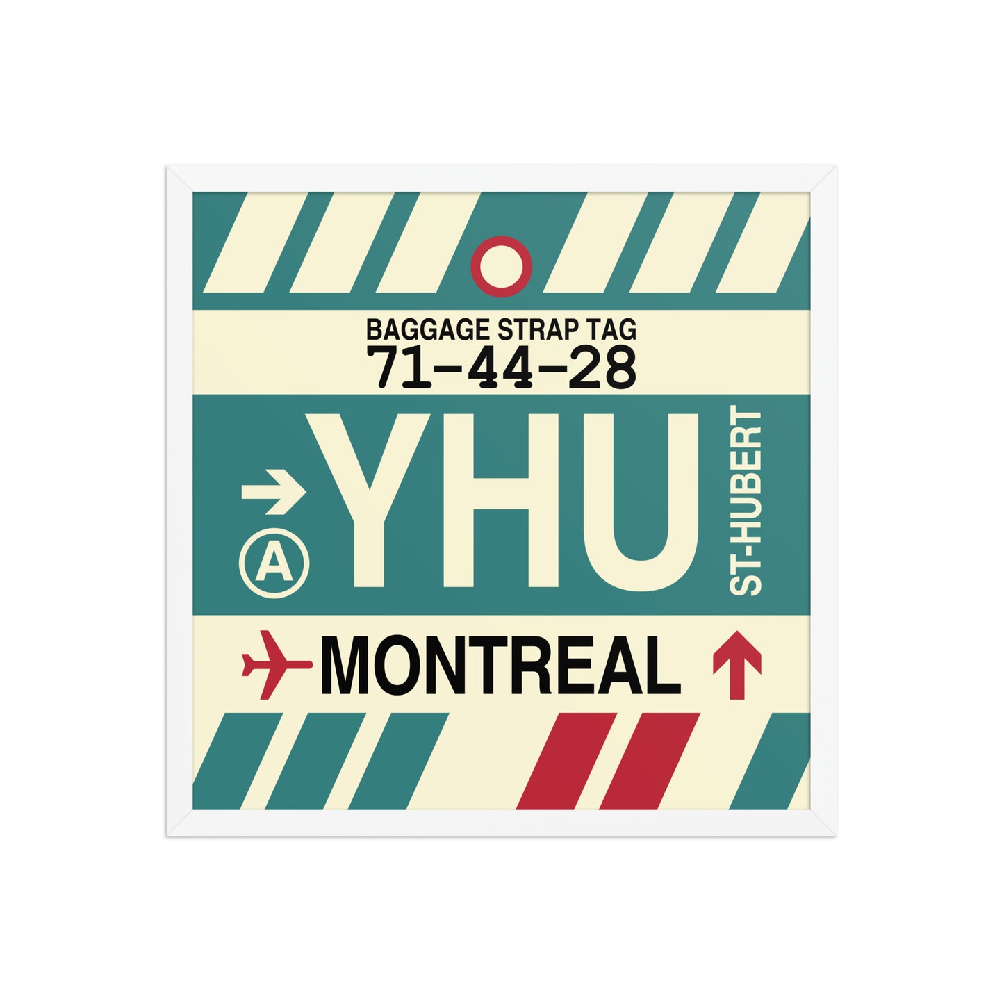 YHU Montreal Framed Print • Jet Age Baggage Tag Design • YHM Designs - Image 15
