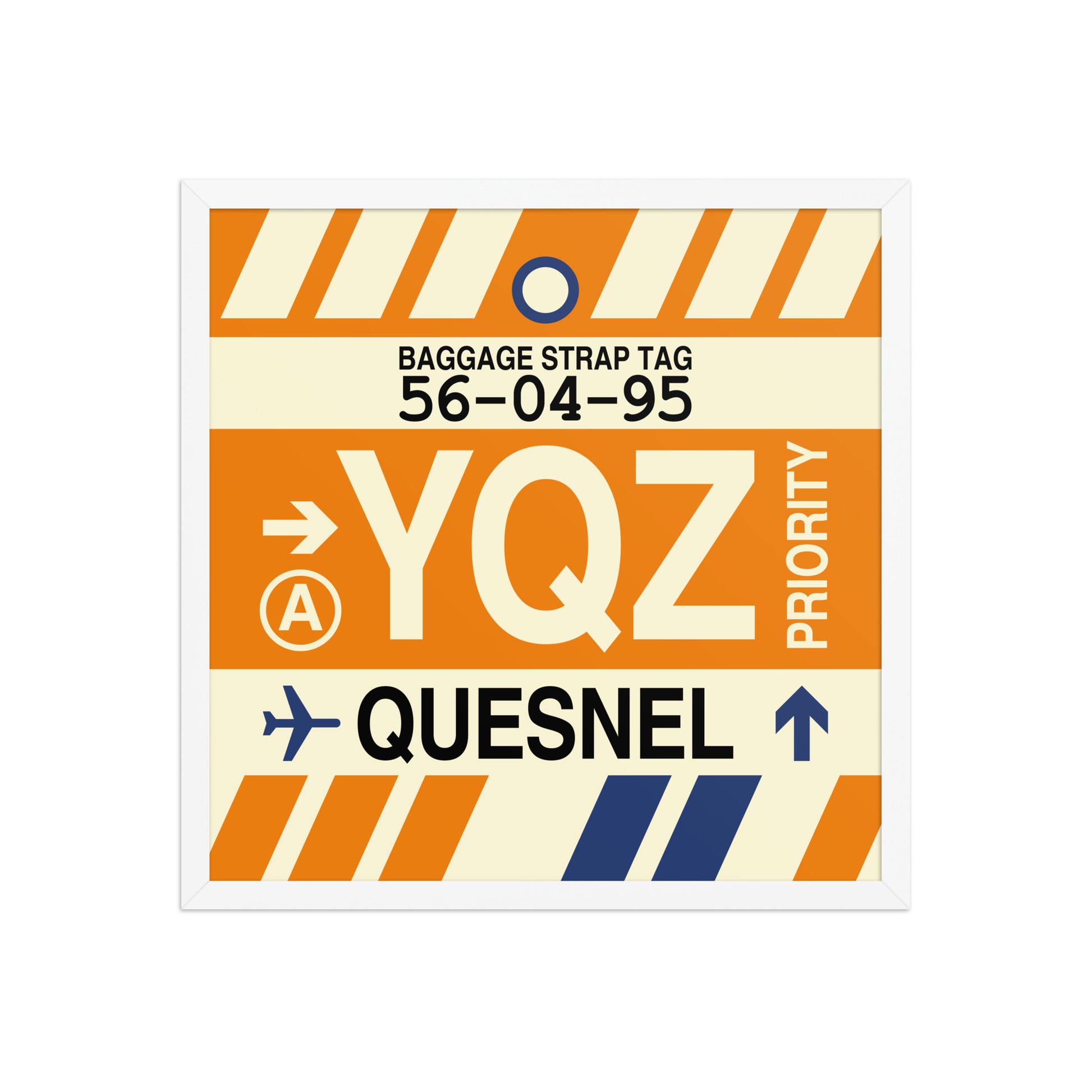 YQZ Quesnel Framed Print • Jet Age Baggage Tag Design • YHM Designs - Image 15