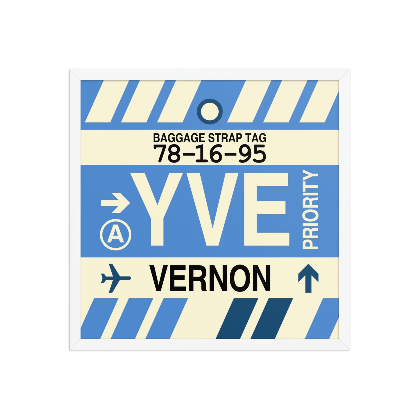 YVE Vernon Framed Print • Jet Age Baggage Tag Design • YHM Designs - Image 15