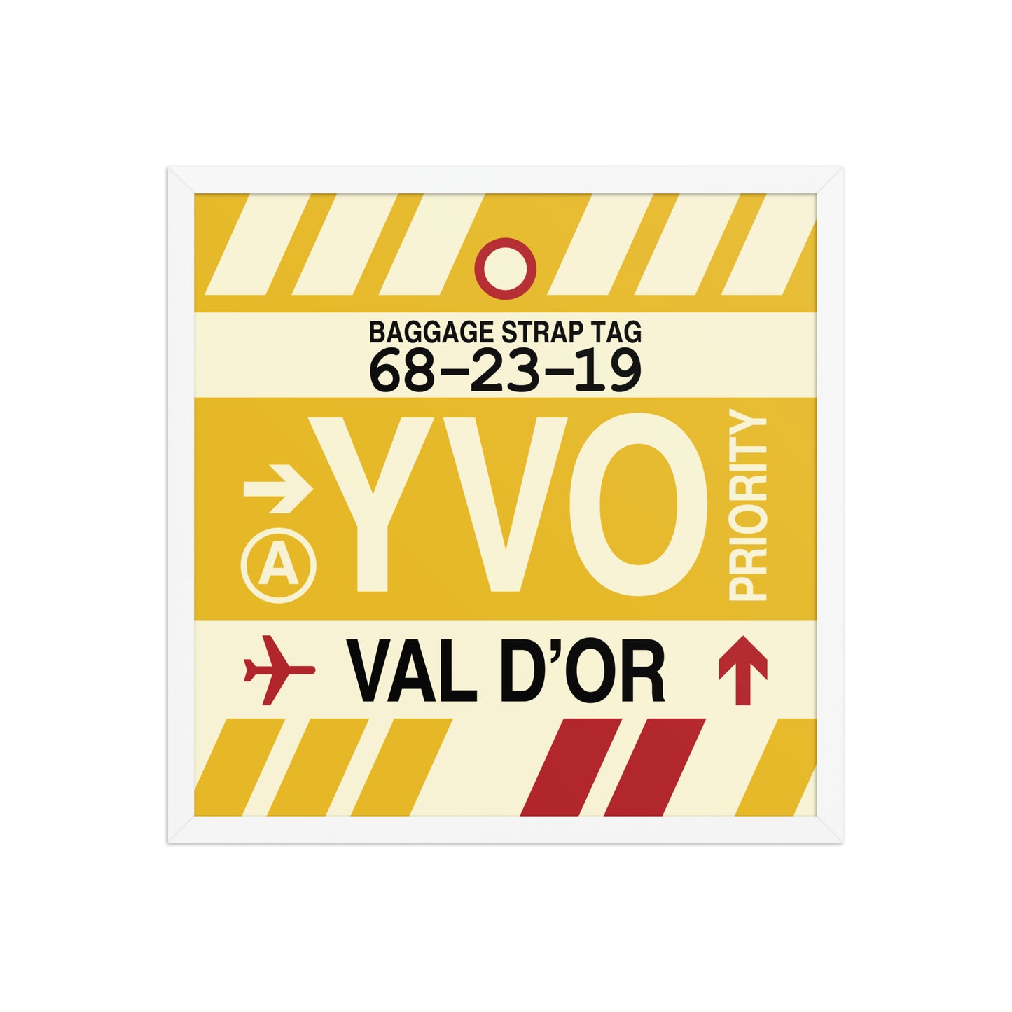 YVO Val D'Or Framed Print • Jet Age Baggage Tag Design • YHM Designs - Image 15