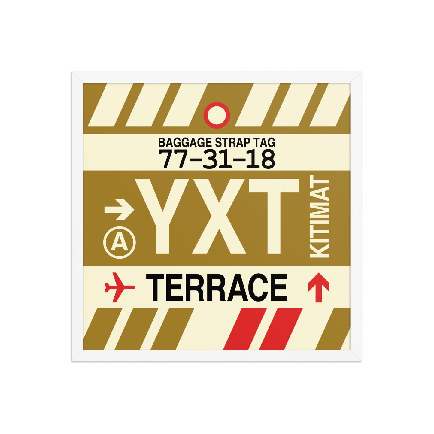 YXT Terrace Framed Print • Jet Age Baggage Tag Design • YHM Designs - Image 15