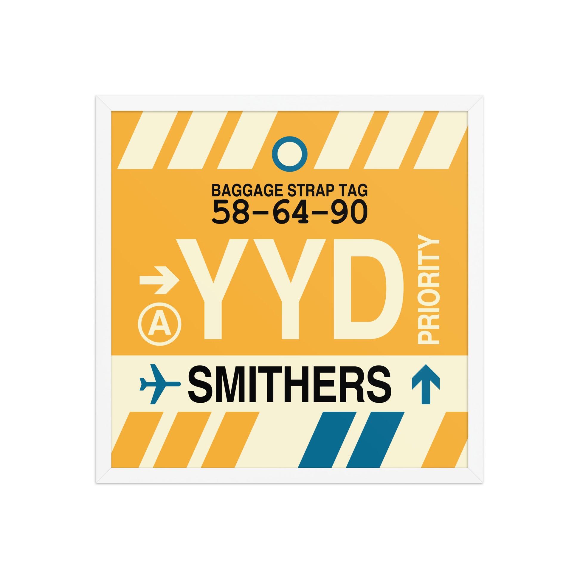 YYD Smithers Framed Print • Jet Age Baggage Tag Design • YHM Designs - Image 15