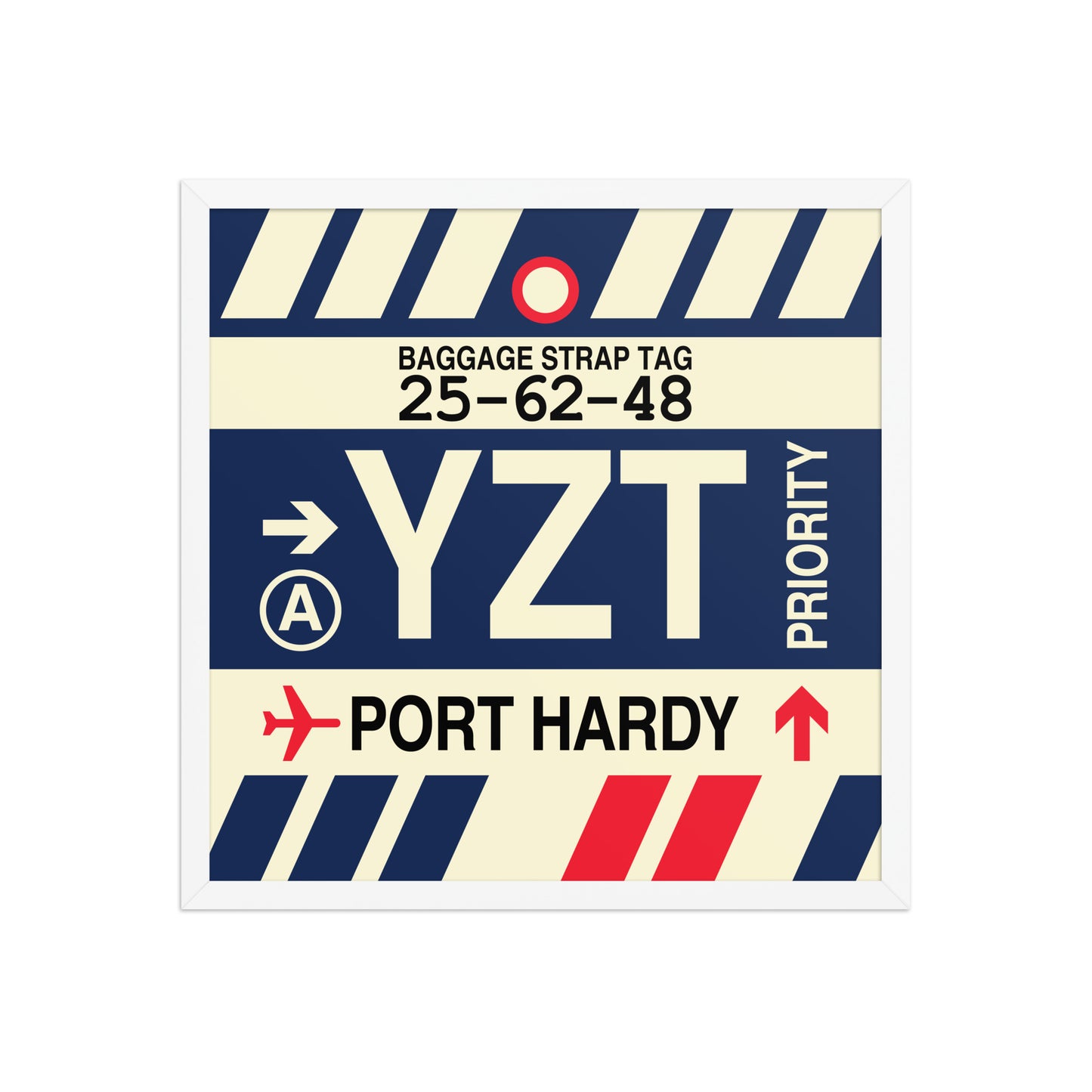 YZT Port Hardy Framed Print • Jet Age Baggage Tag Design • YHM Designs - Image 15