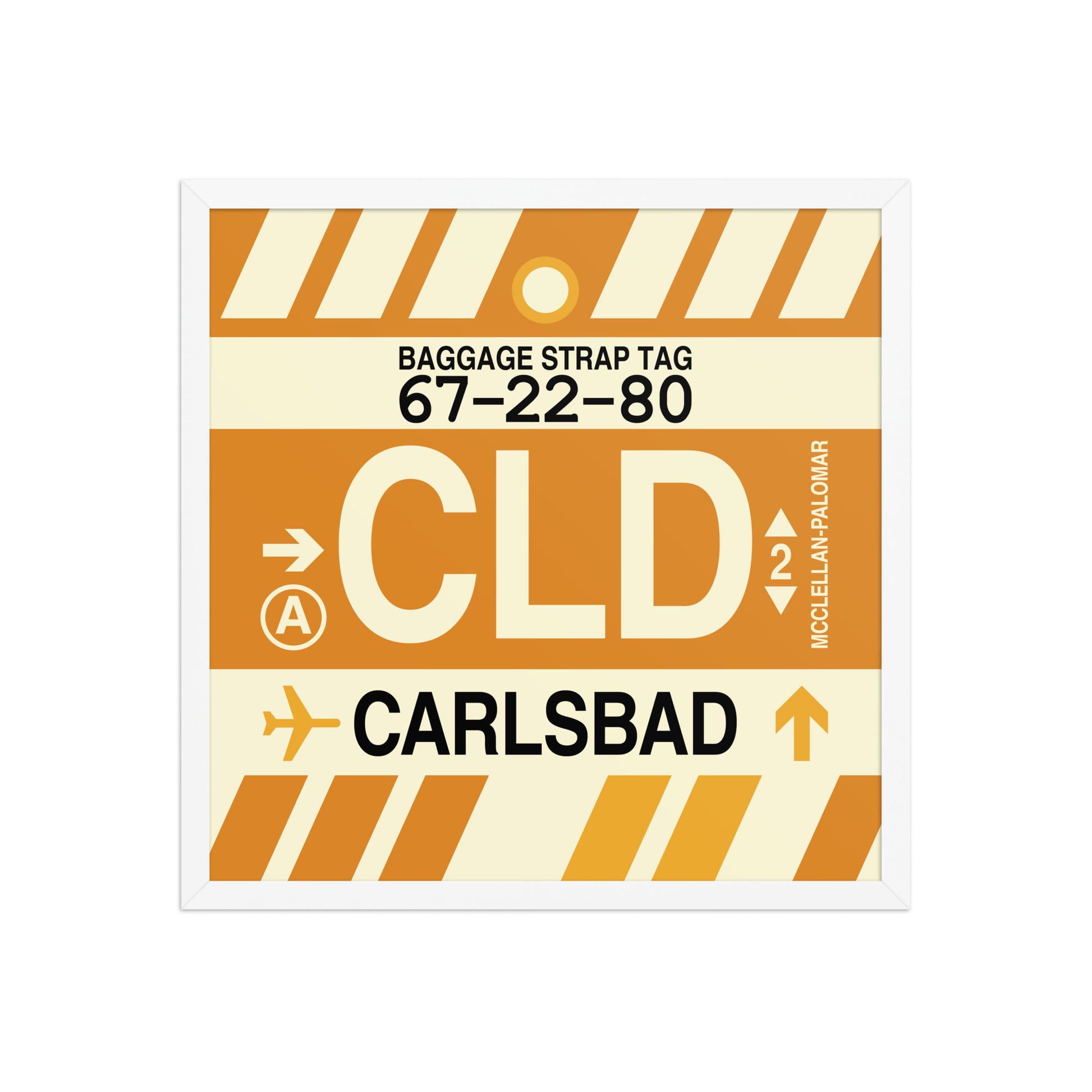 CLD Carlsbad Framed Print • Jet Age Baggage Tag Design • YHM Designs - Image 15