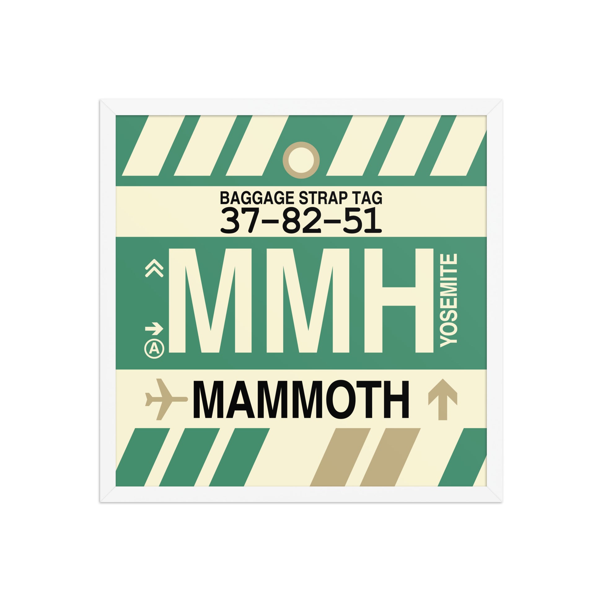 MMH Mammoth Lakes Framed Print • Jet Age Baggage Tag Design • YHM Designs - Image 15