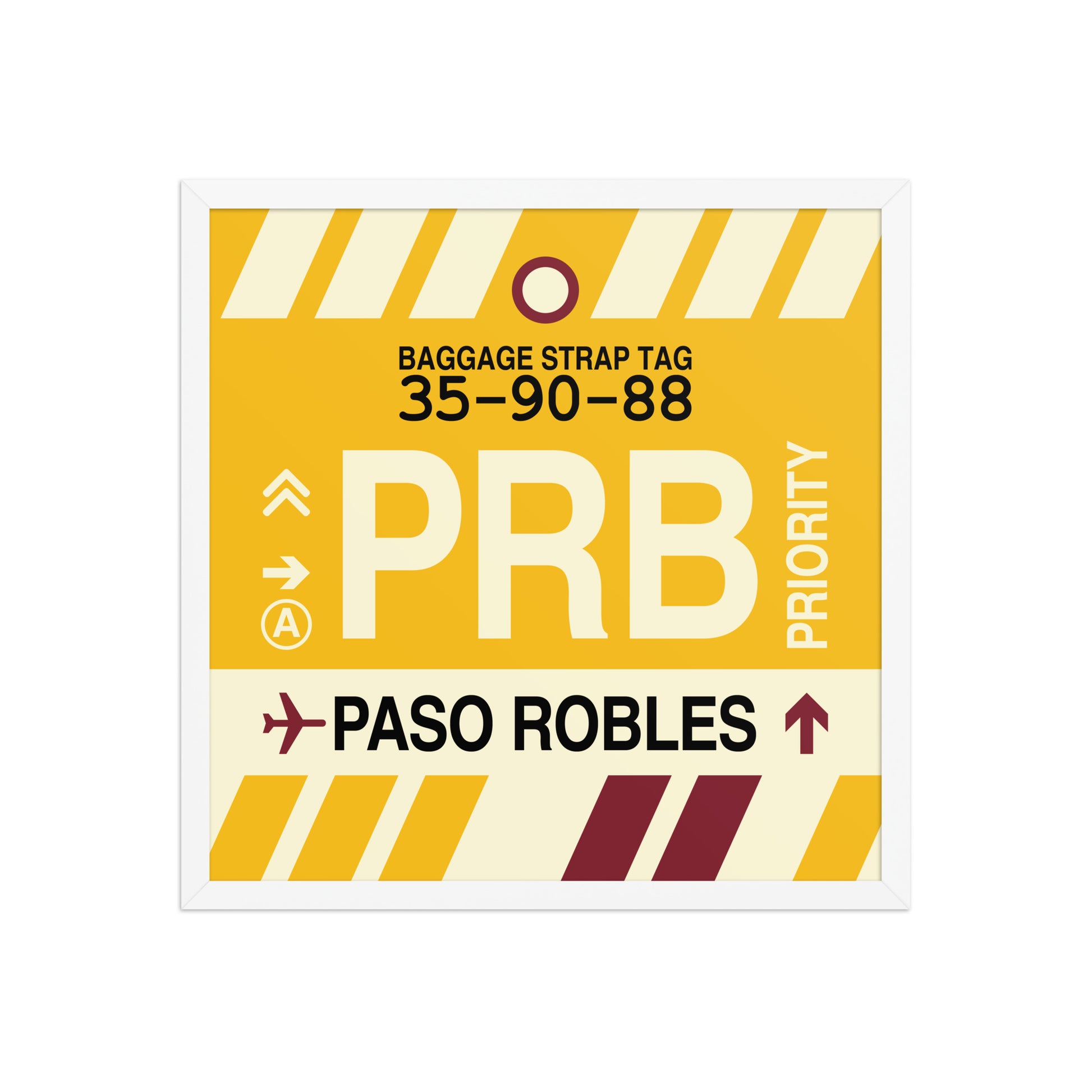 PRB Paso Robles Framed Print • Jet Age Baggage Tag Design • YHM Designs - Image 15