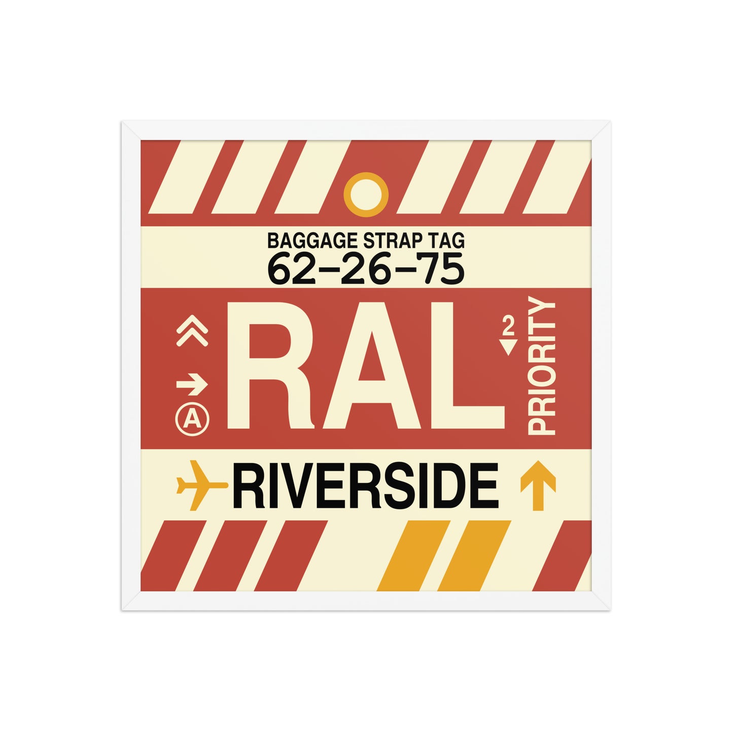 RAL Riverside Framed Print • Jet Age Baggage Tag Design • YHM Designs - Image 15