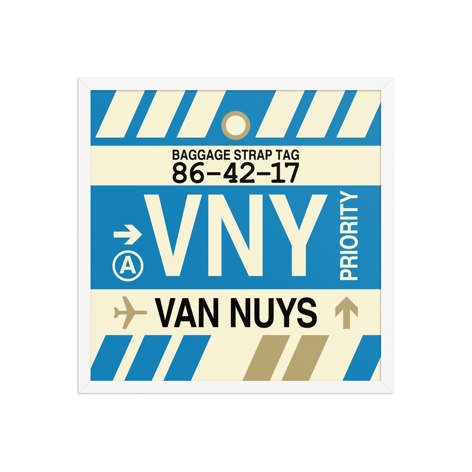 VNY Van Nuys Framed Print • Jet Age Baggage Tag Design • YHM Designs - Image 15