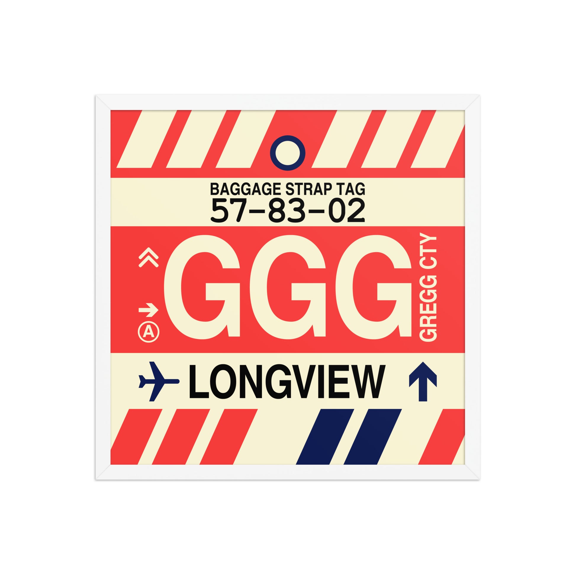 GGG Longview Framed Print • Jet Age Baggage Tag Design • YHM Designs - Image 15